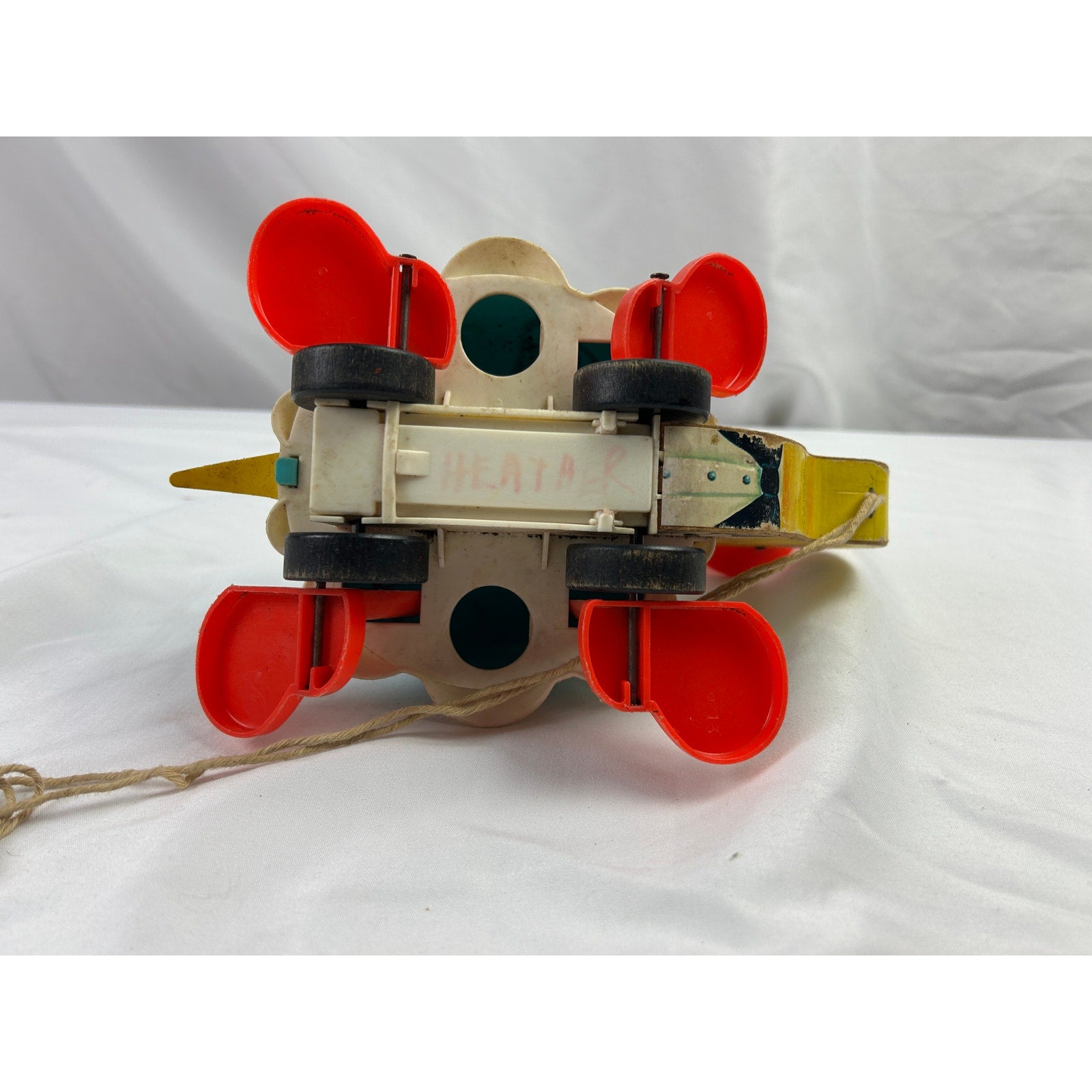 Vintage Fisher Price Turtle Pull Toy 773 1962 Top Hat Wooden Toy