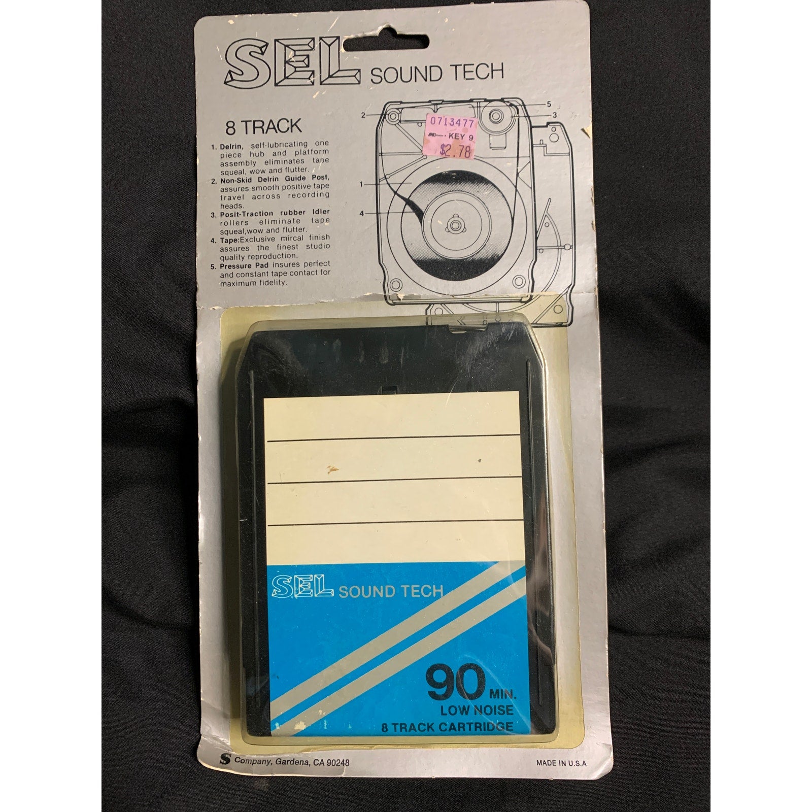 Vintage SEL Sound Tech 90 Min Blank 8 Track Tape Sealed NOS Made in USA