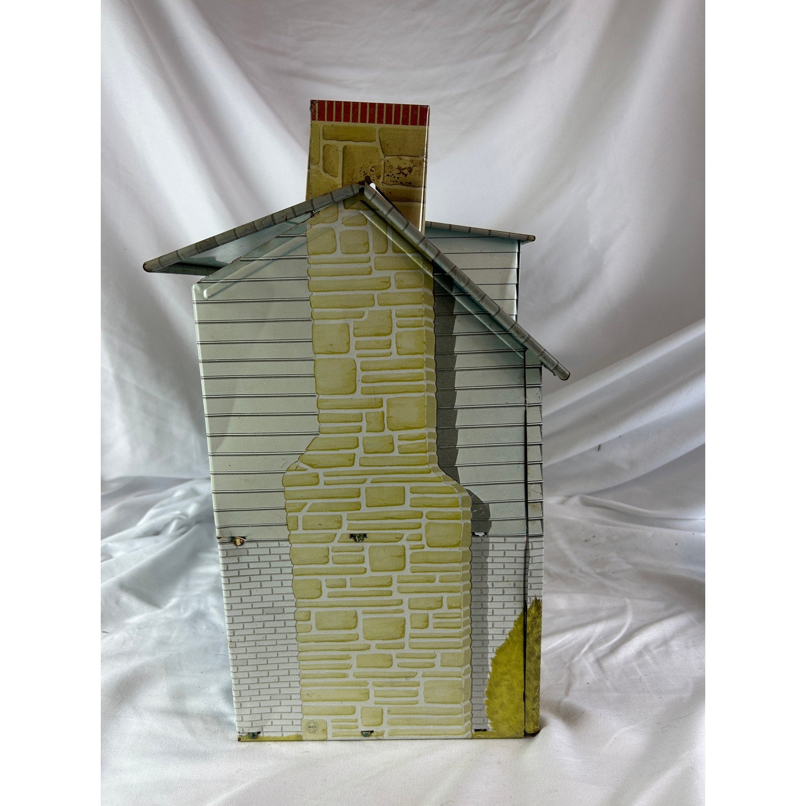 Vintage Marx Tin Litho Two Story Colonial Dollhouse Metal 1950s