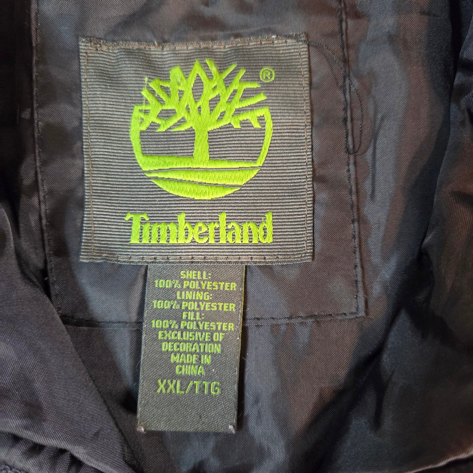 Timberland Puffer Jacket Men’s XXL Black Quilted Full Zip