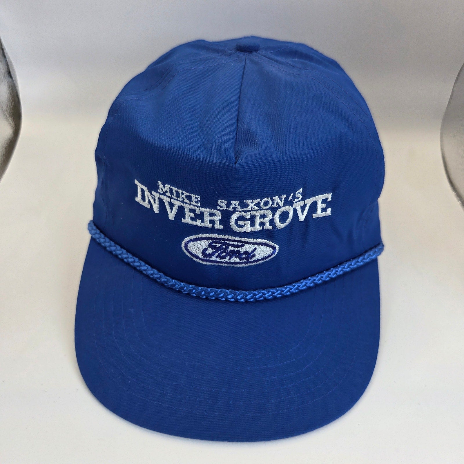Vintage Mike Saxon's Inver Grove Ford Rope Snapback Hat OSFA Dealership Cap