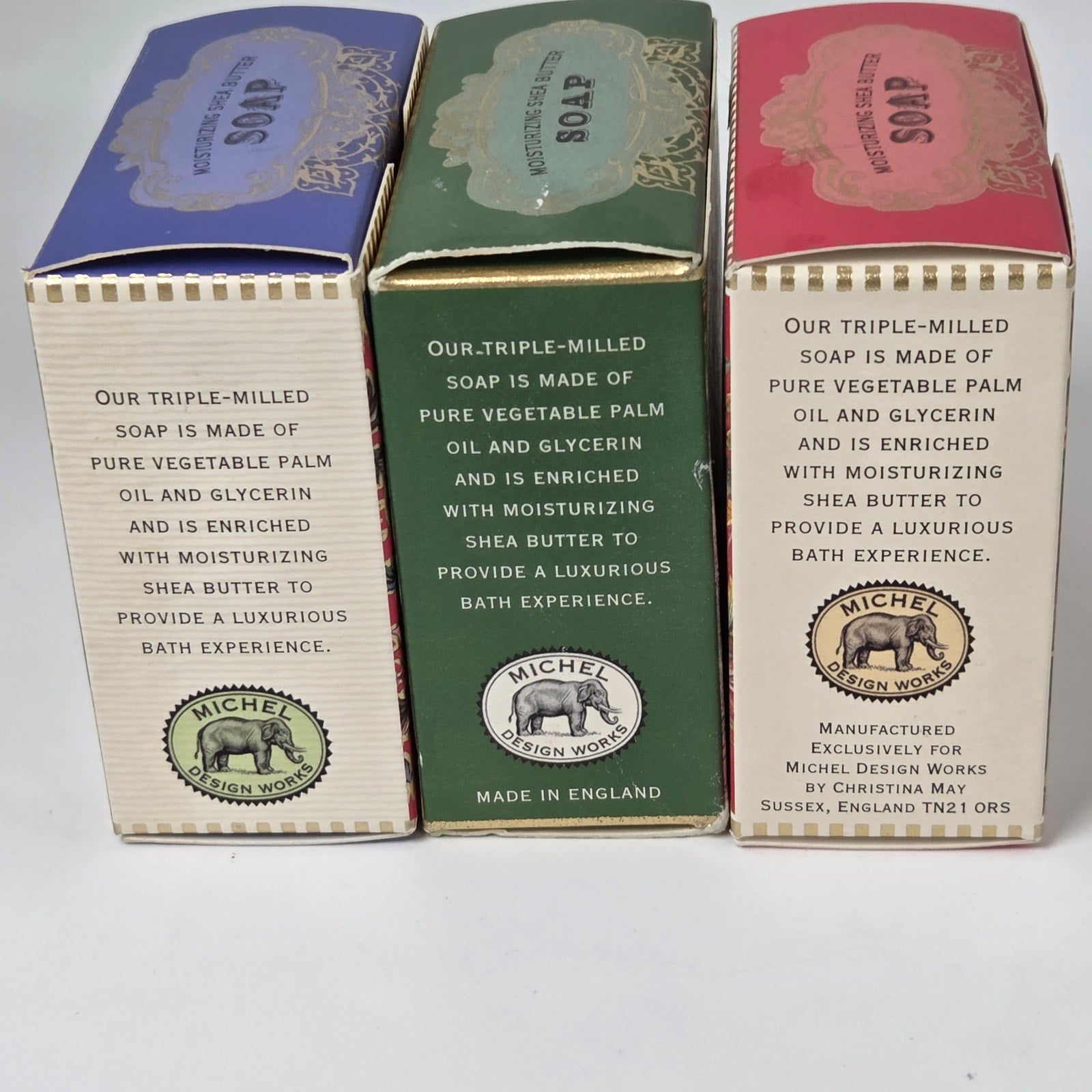 Michel Design Works Christmas Soap Set 3 Shea Butter Bars Balsam St Nick