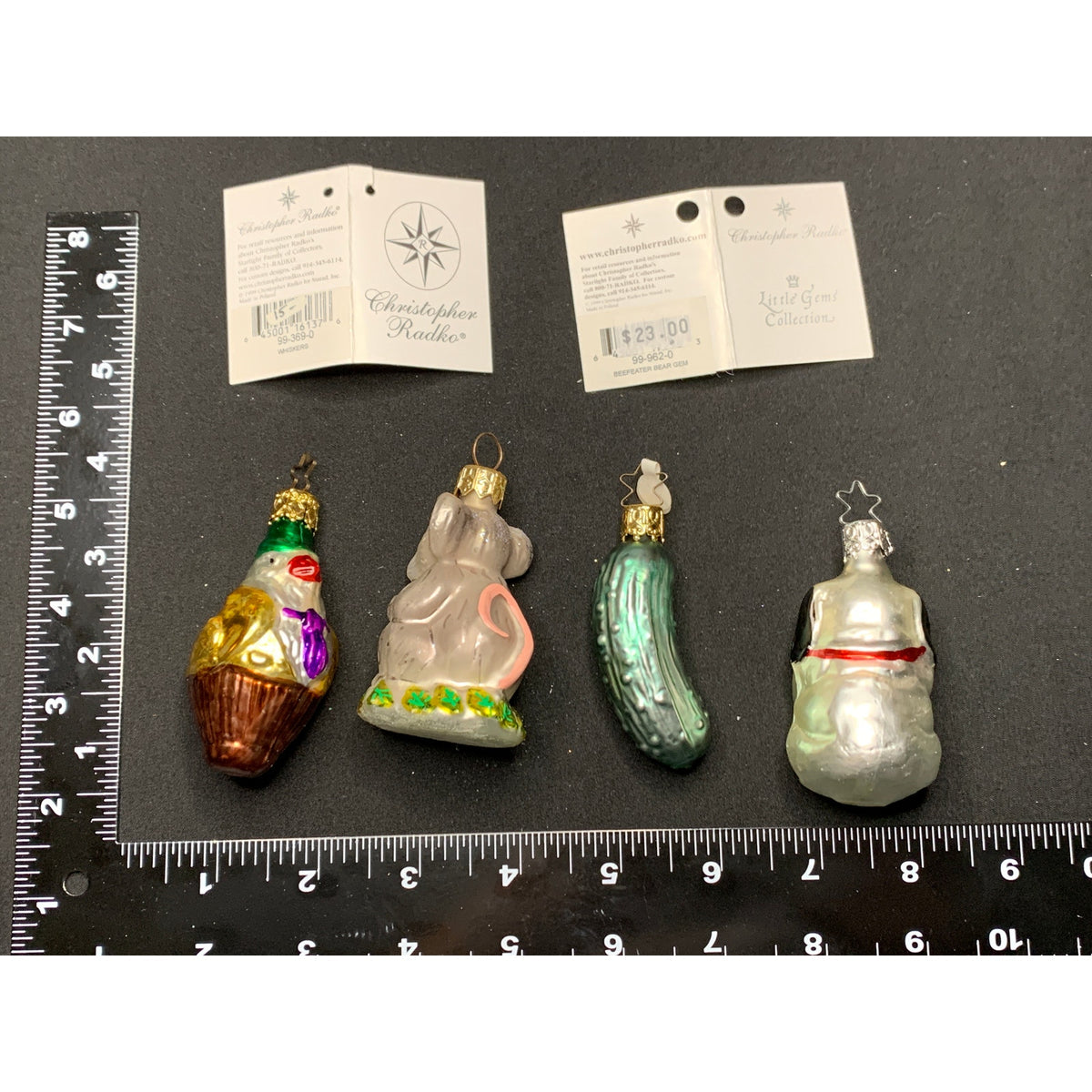 Christopher Radko Old World Christmas Glass Ornament Lot 12 Whiskers Beefeater
