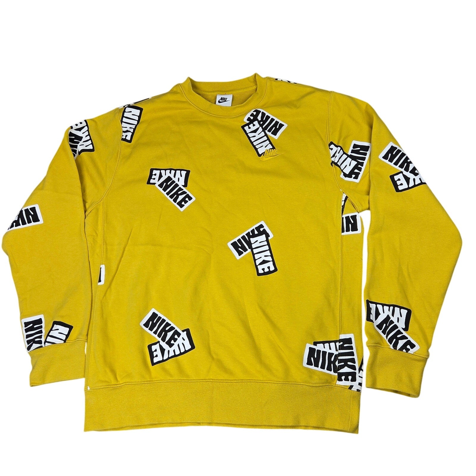 Nike Sportswear Sport Essentials+ All Over Logo Long Sleeve Shirt M Yellow
