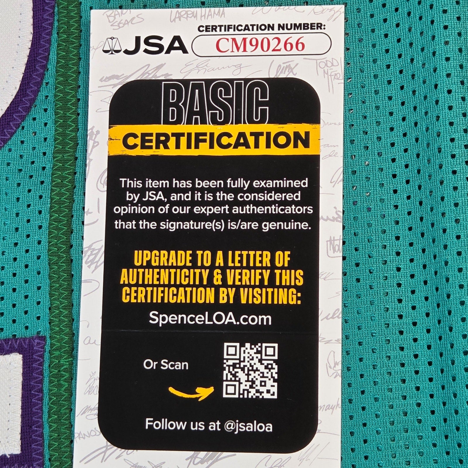 Larry Johnson Signed Charlotte Hornets Grandmama Custom Jersey JSA COA XL