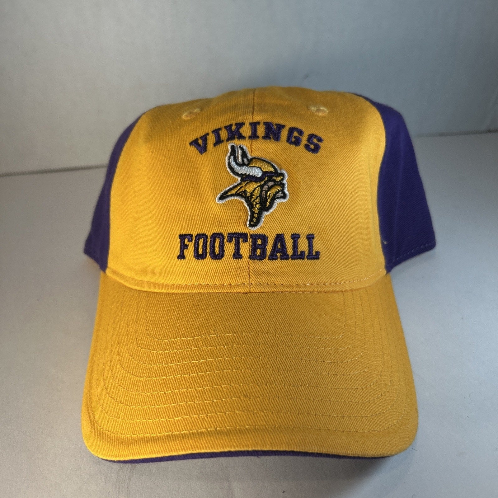 Minnesota Vikings NFL Team Apparel Gold Purple Adjustable Hat OSFA New