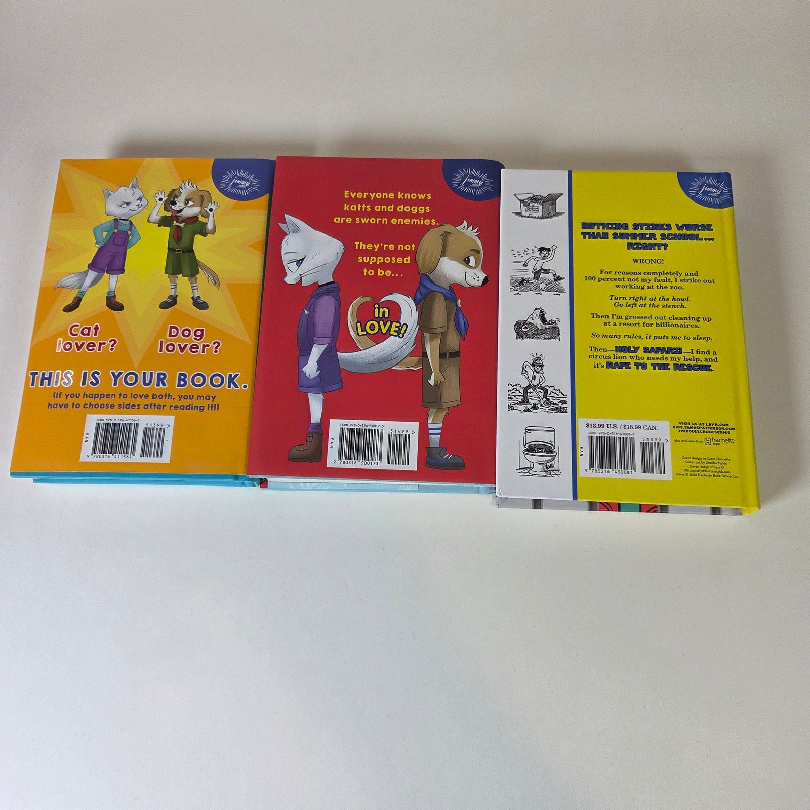 James Patterson Kids Books Lot of 3 Hardcover Kat vs Dogg Middle School