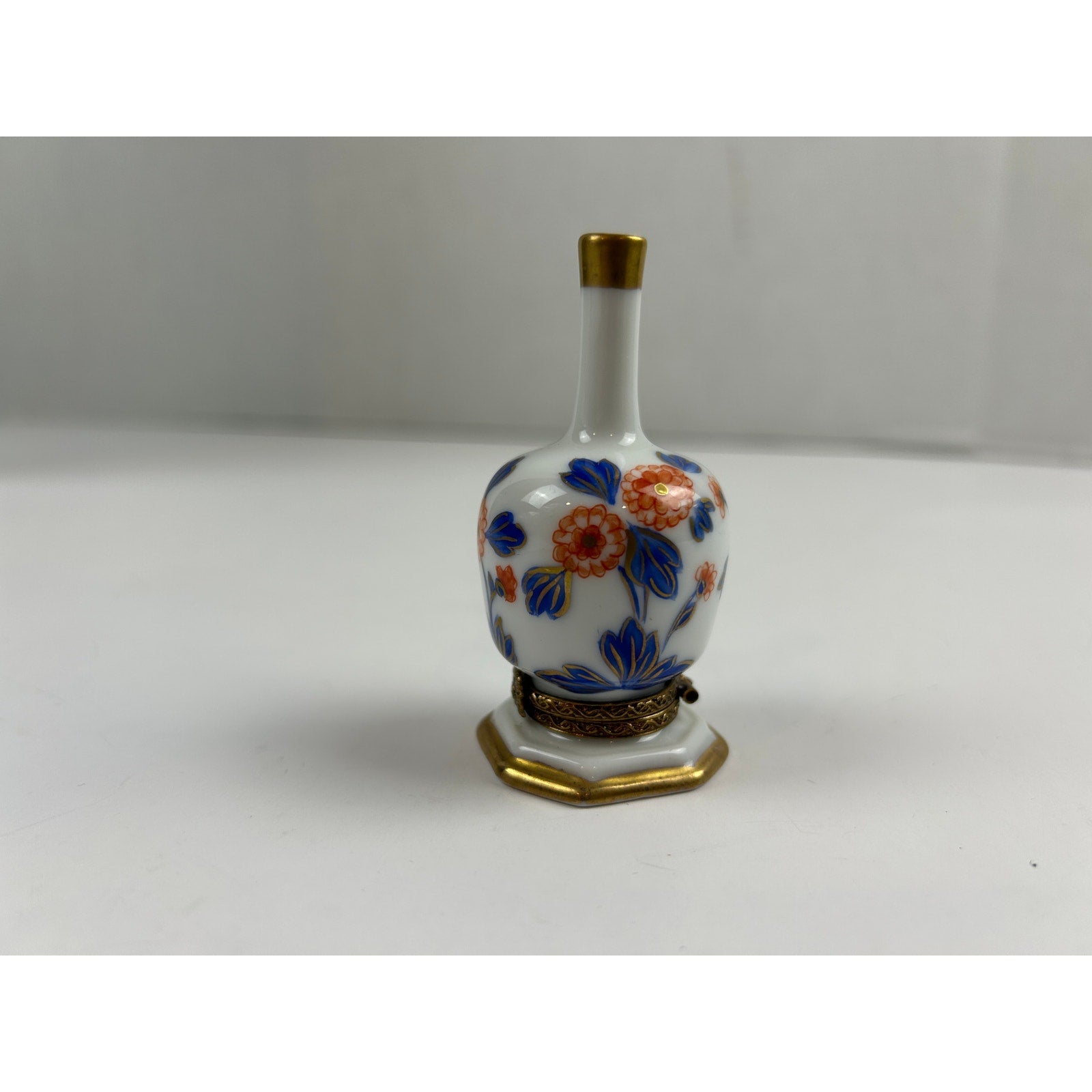 Limoges France Perfume Bottle Trinket Box Charmat Hand Painted Porcelain