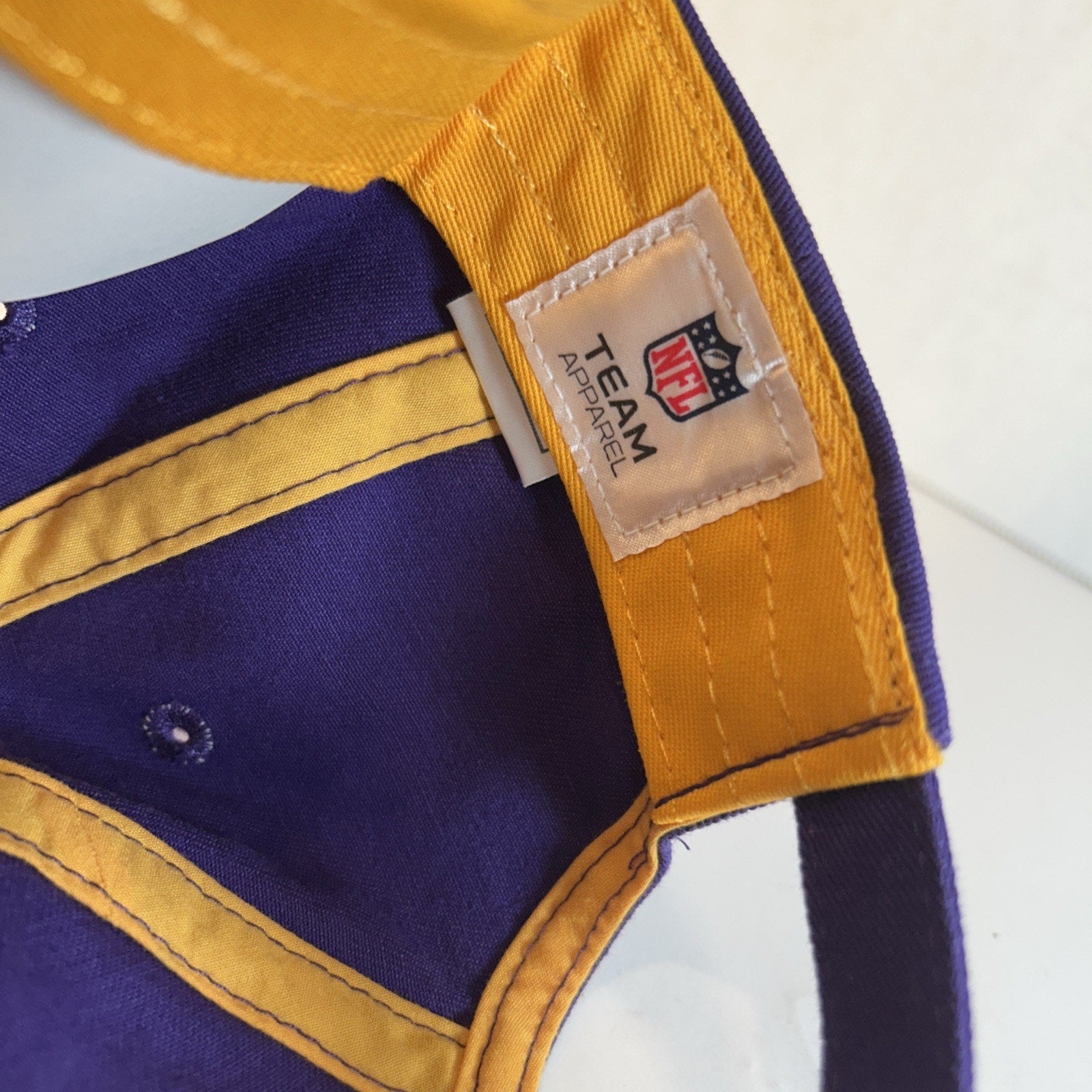 Minnesota Vikings NFL Team Apparel Gold Purple Adjustable Hat OSFA New