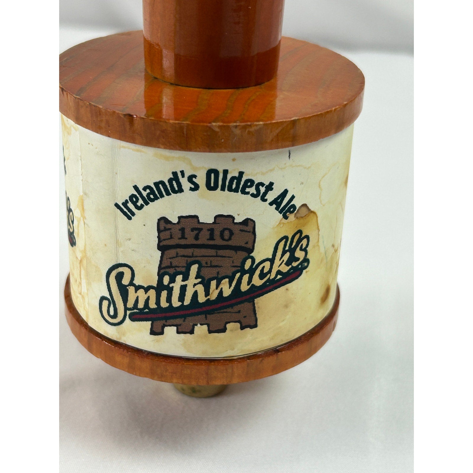 Smithwick's Irish Ale Vintage Wood Beer Tap Handle 1710 Pub Bar Breweriana
