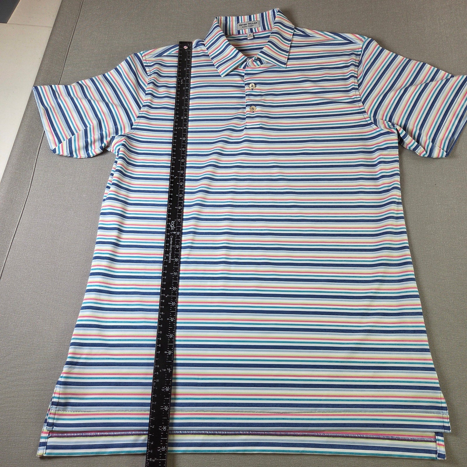 Peter Millar Summer Comfort Golf Polo Shirt Striped Performance Men M