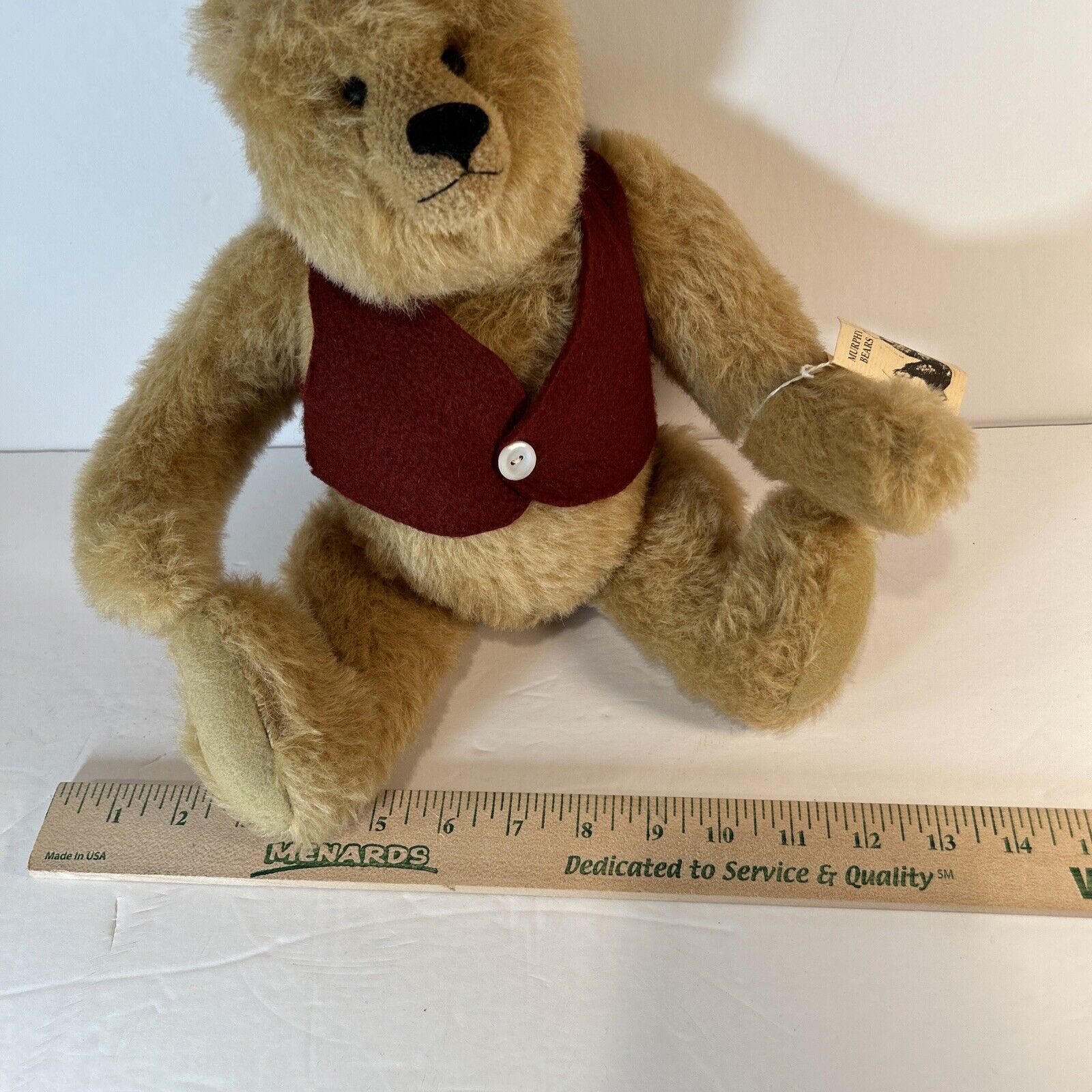 1995 Pat Murphy Bear "Silly Olde Bear" 16" Mohair Artist Signed USA Vest Rare