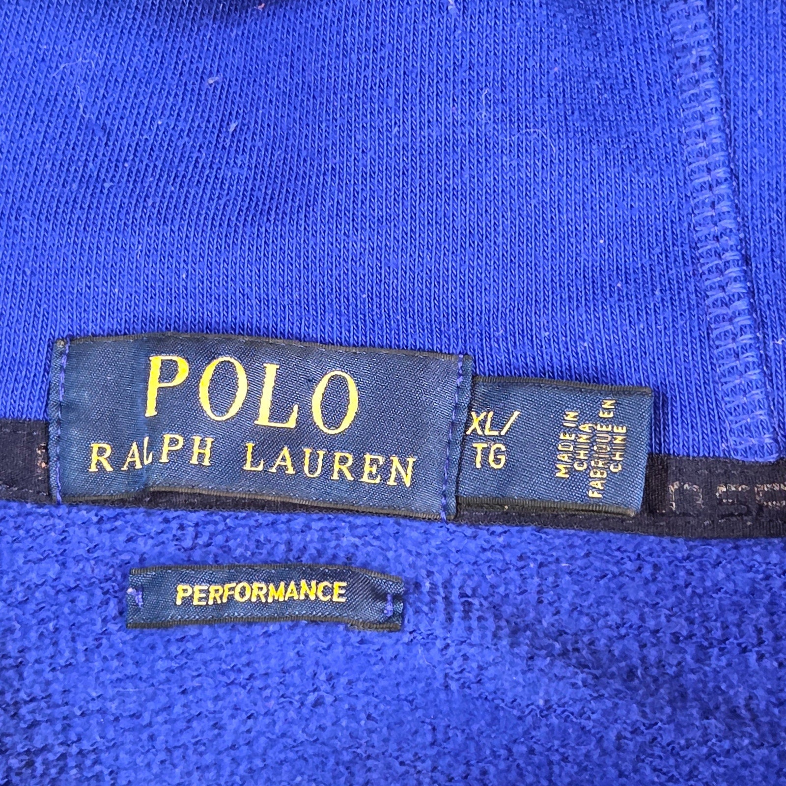 Polo Ralph Lauren Performance Hoodie XL Blue Full Zip Sweatshirt