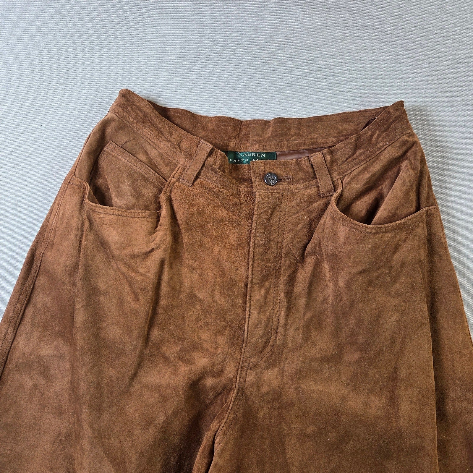 Lauren Ralph Lauren Leather Pants Womens 8 Straight Leg Suede Soft