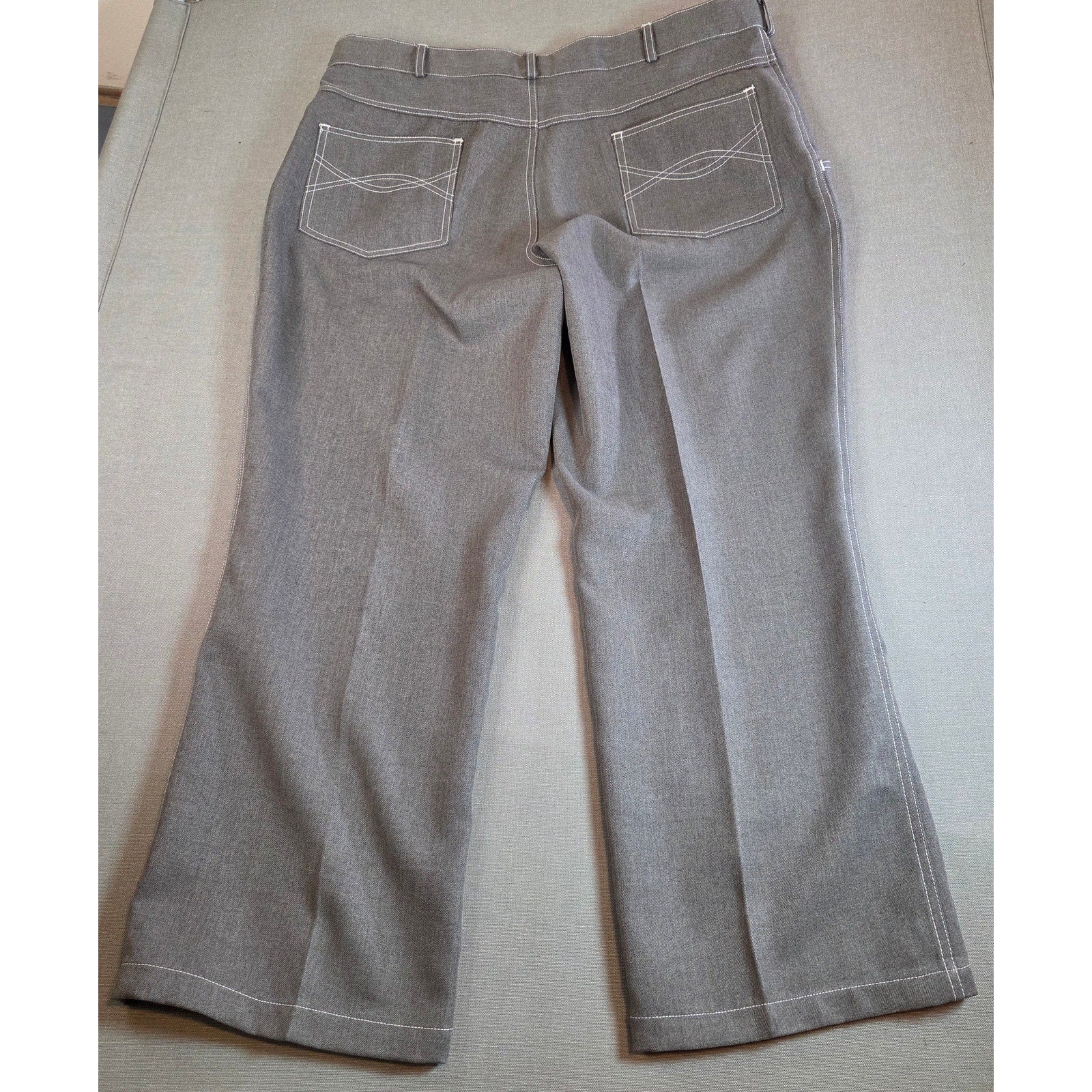 Vintage Haband Men’s 38S Stretch Polyester Pleated Gray Slacks Pants