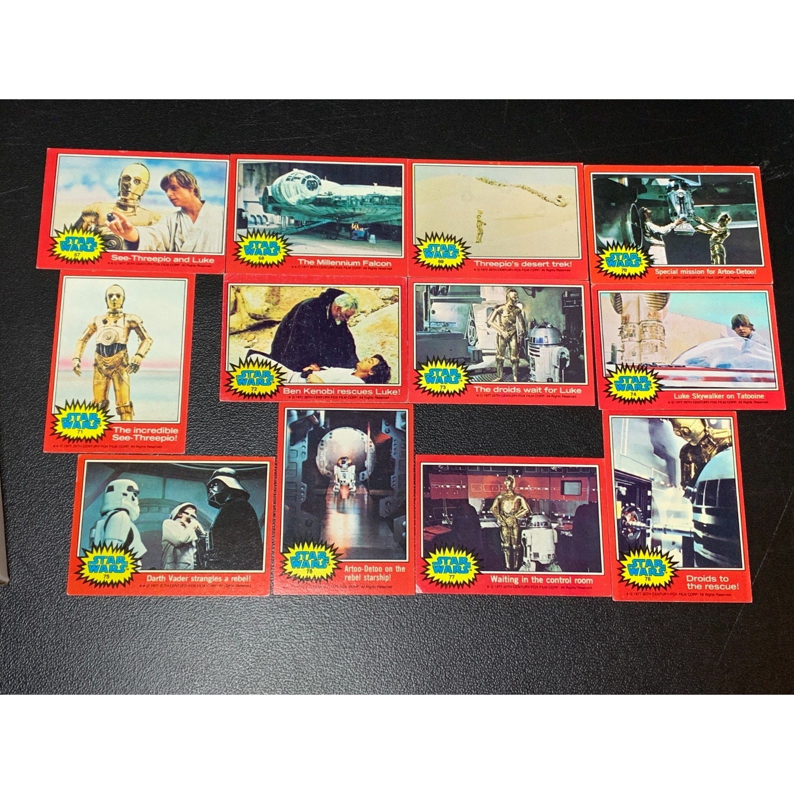 Vintage 1977 Star Wars Series 2 Topps Trading Cards With Stickers EX-NM