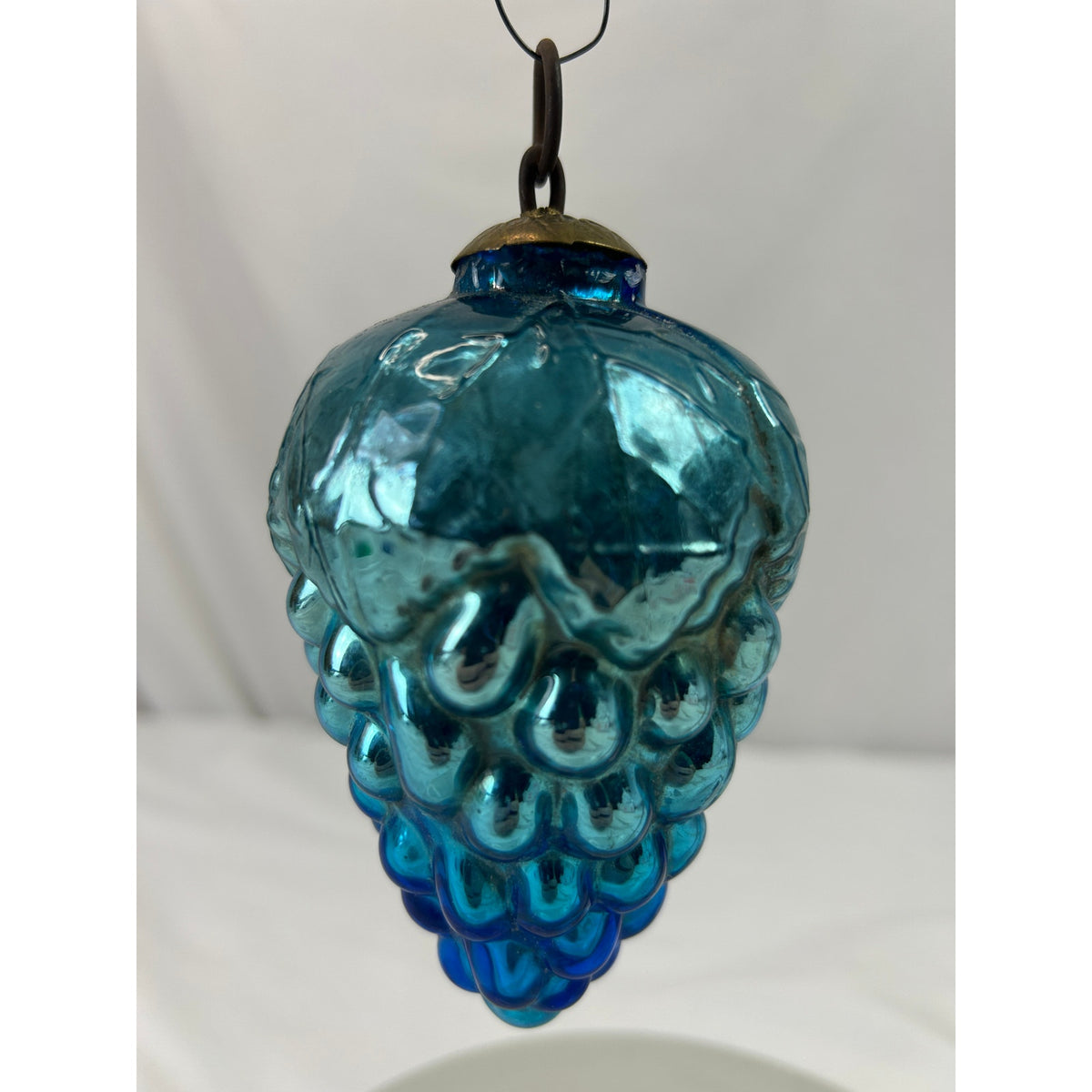 Antique German Kugel Cobalt Blue Grape Cluster Glass Christmas Ornament 4"