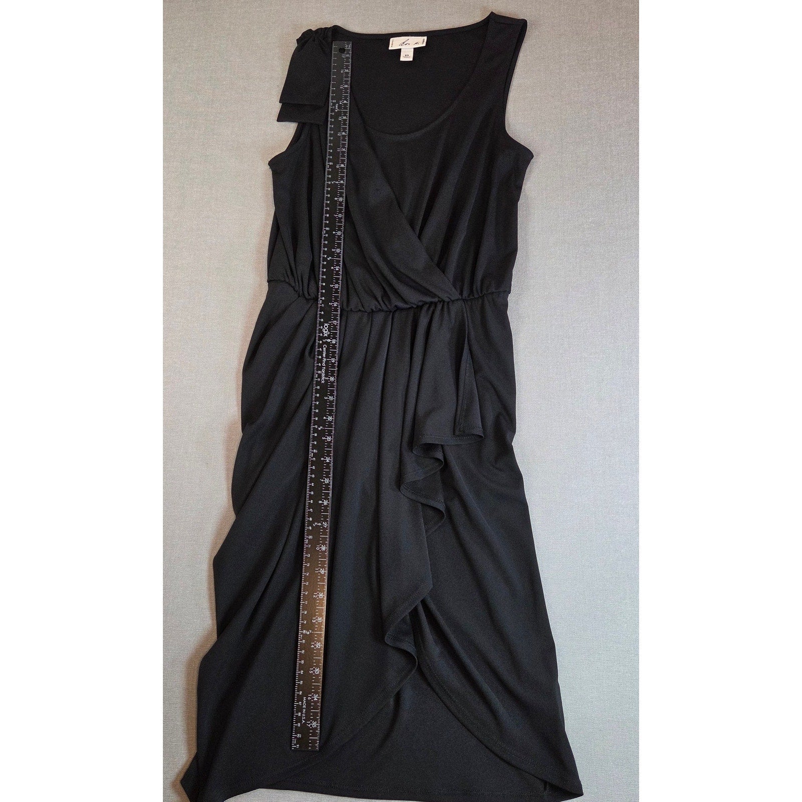 Dov Ri for Impulse Black Sleeveless Wrap Dress XS Polyester Macy’s Exclusive