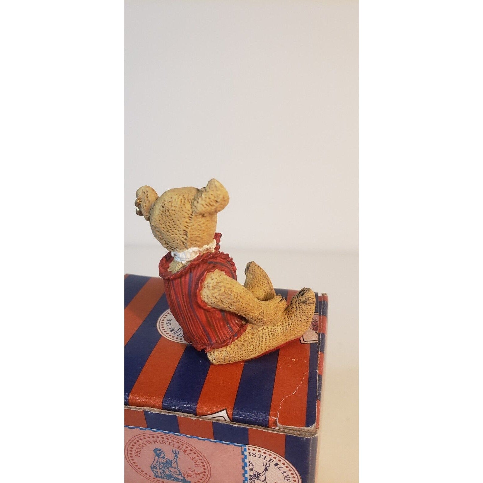 Enesco Pennywhistle Lane Stanley Bear w/Red Vest & Bow Tie Figurine