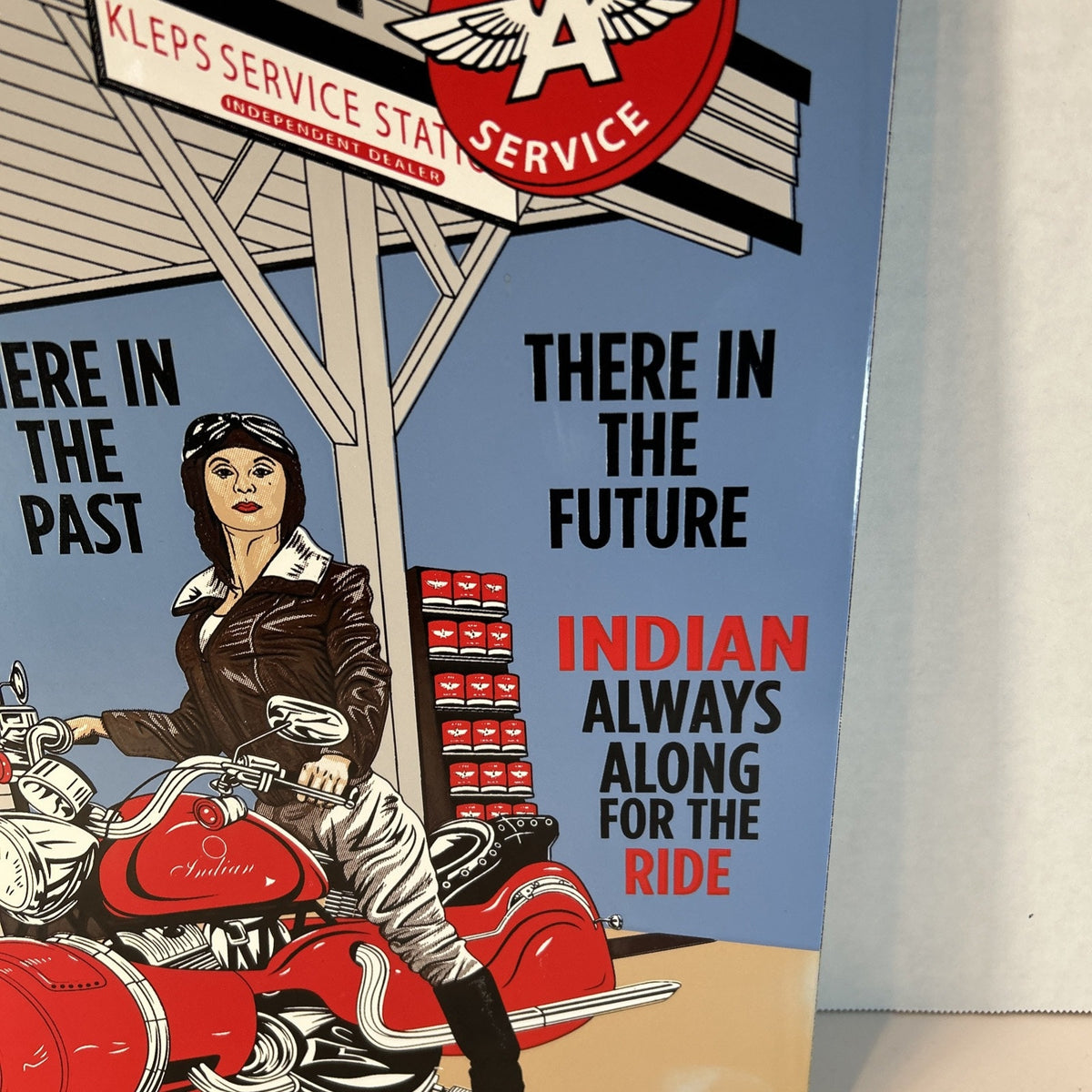 Indian Motorcycles Flying A Porcelain-Style Sign – 17.5"x12" Repro Garage Decor