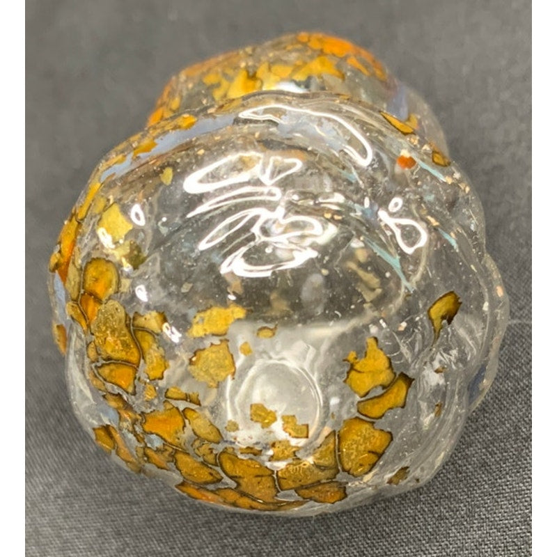 Vintage Shiny Brite Glass Christmas Ornament Gold Silver Made in USA MCM
