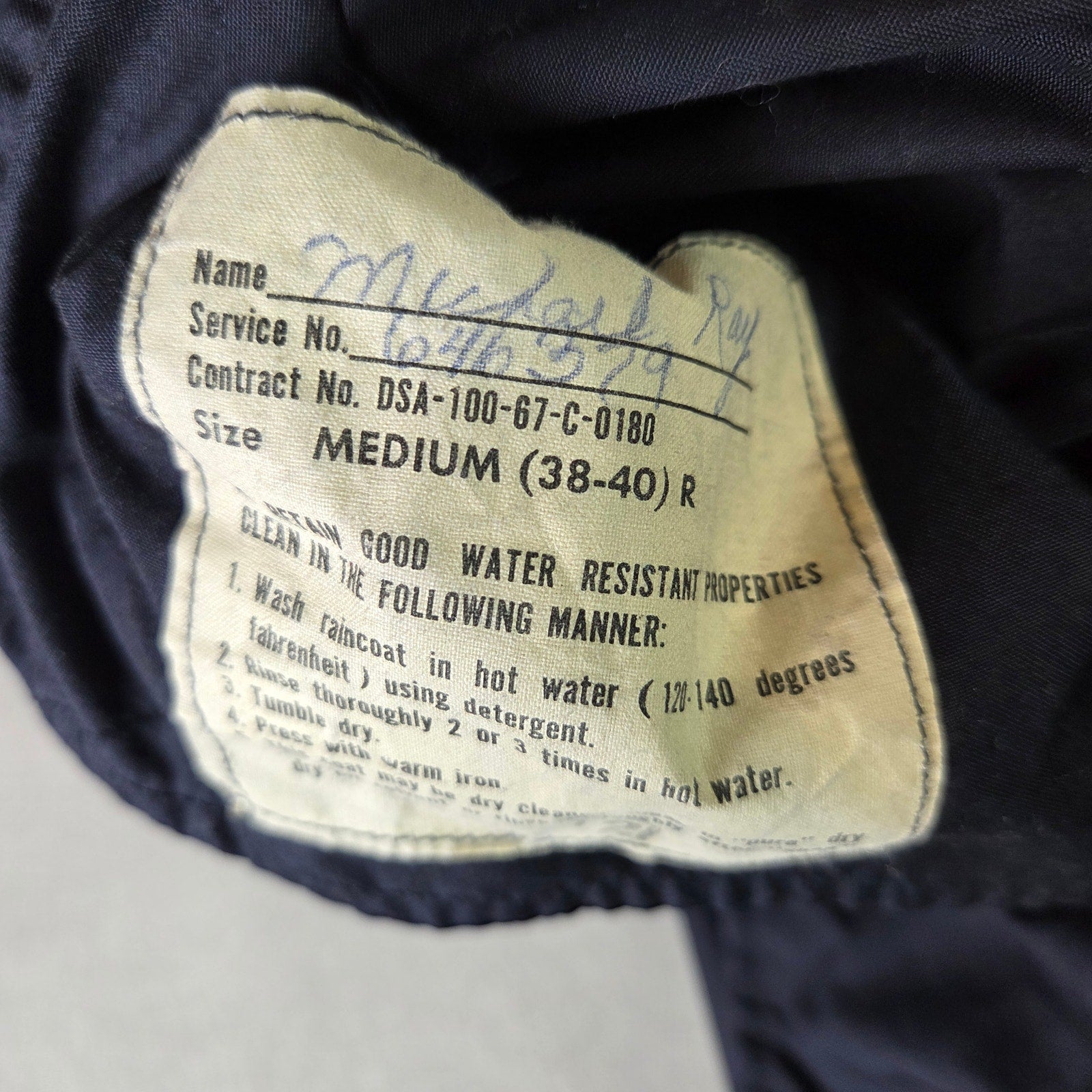 U.S. Navy Vintage Officer Raincoat Trench Coat 1960s–70s Medium 38–40R