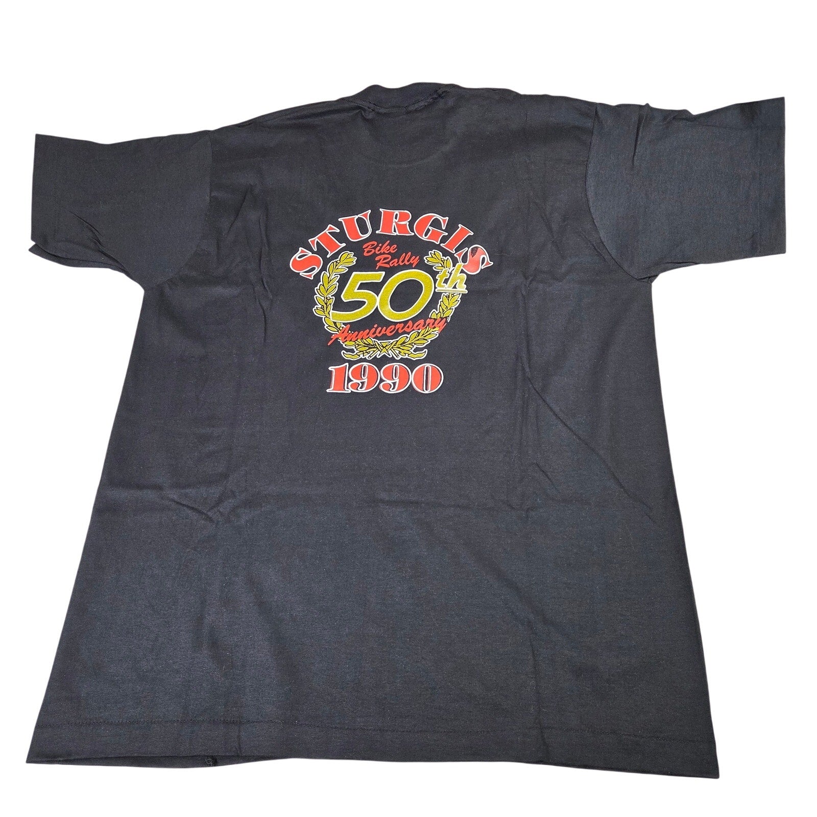 Fruit Of The Loom Sturgis 1990 Vintage Graphic T Shirt XXL USA Made Bold Tee