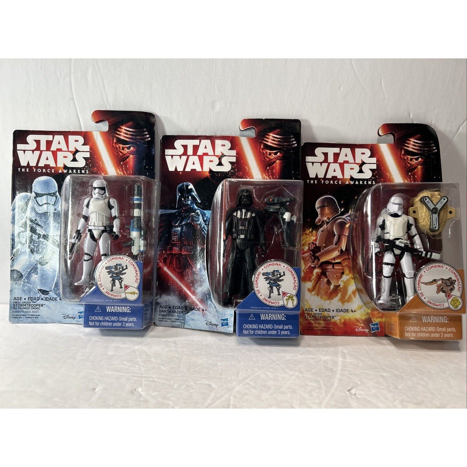 Star Wars 2015 The Force Awakens - Lot of 3 - Darth Vadar and Two Storm Troopers