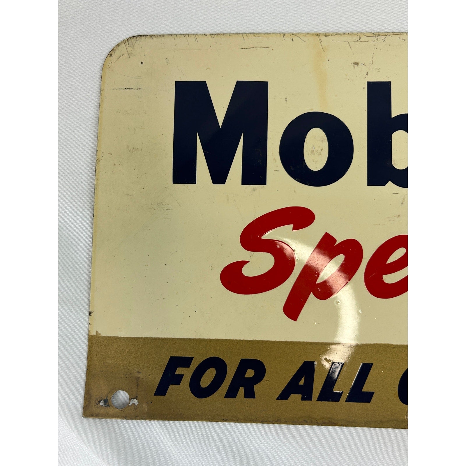 1954 Mobil Oil Special Pegasus Metal Sign TAC Authenticated A-M 5-54 18x10
