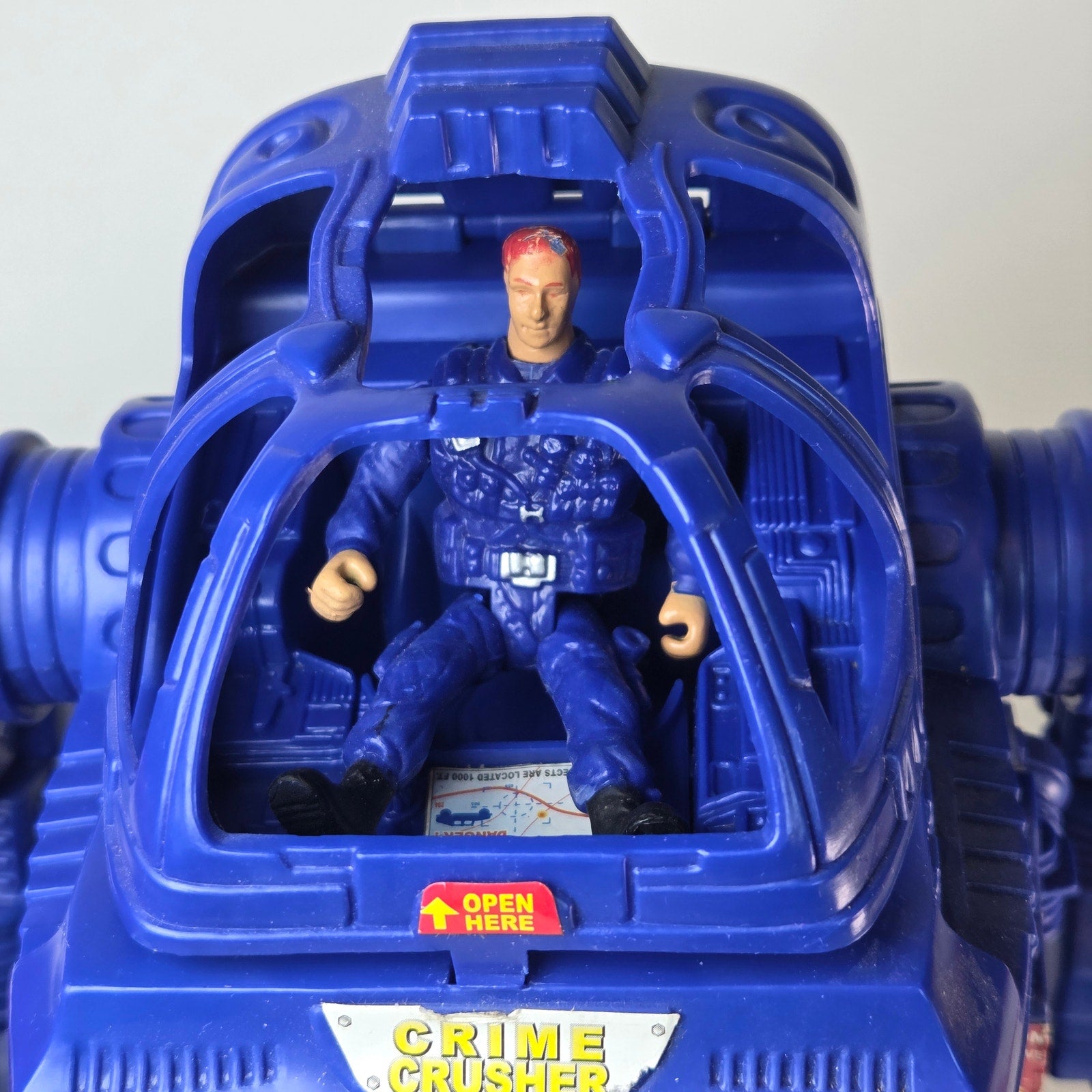 Crime Crusher Police C72 Robot Vehicle w/ Figure Missile Launcher Untested