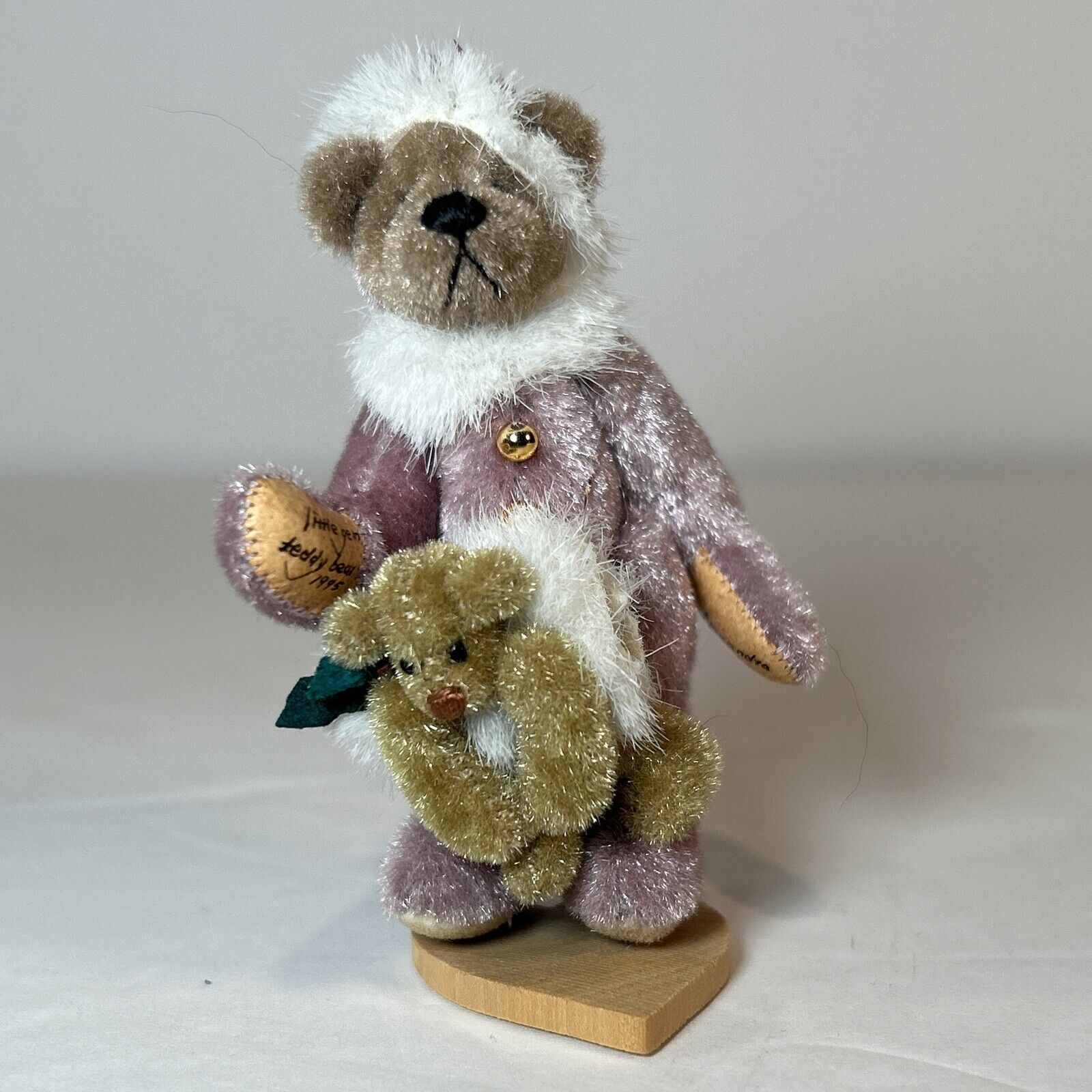 Little Gem Teddy Bear Alexandra 1995 Christmas Miniature Artist Doll 3"