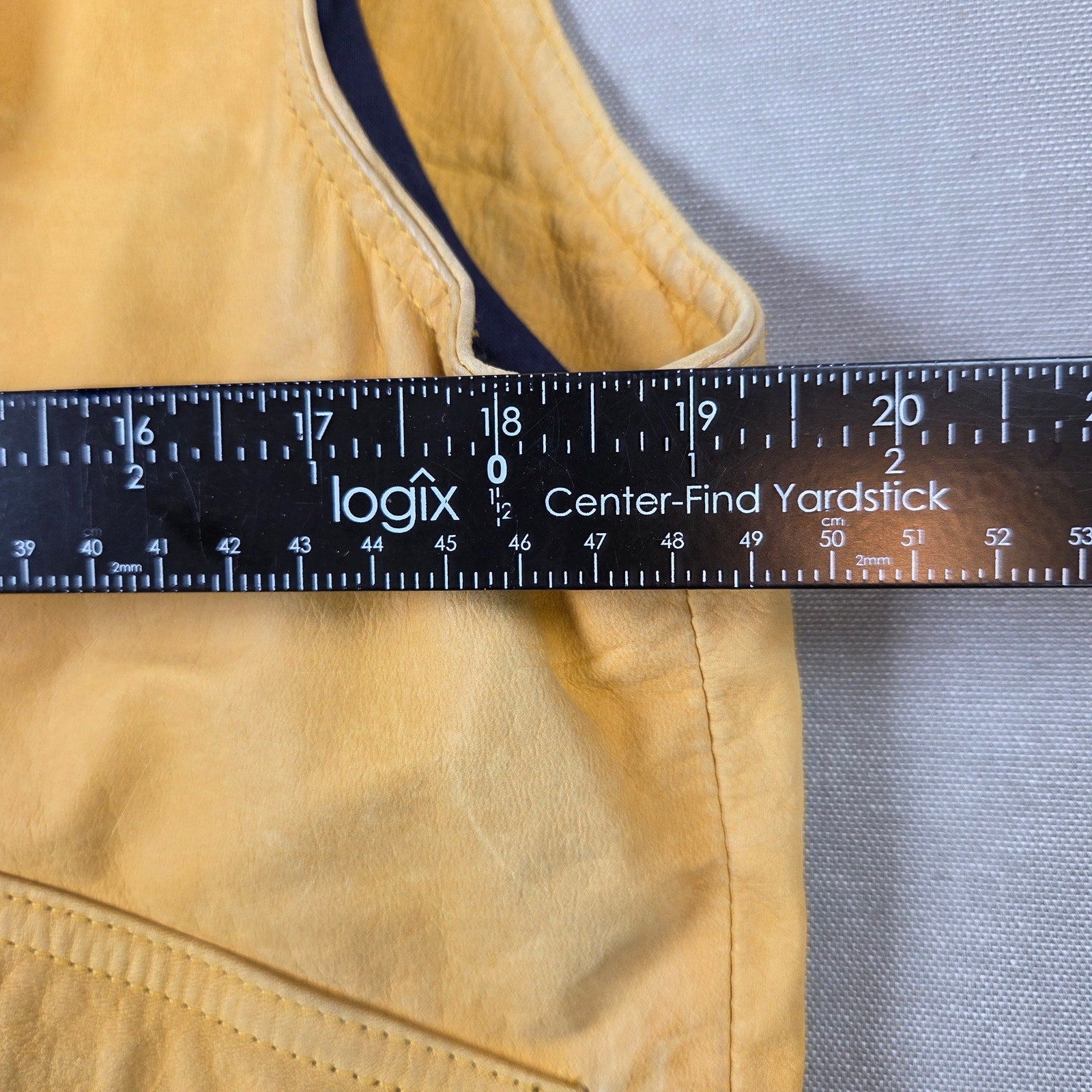 Georgetown Leather Vintage Hooded Vest Yellow 100% Leather USA Style 903