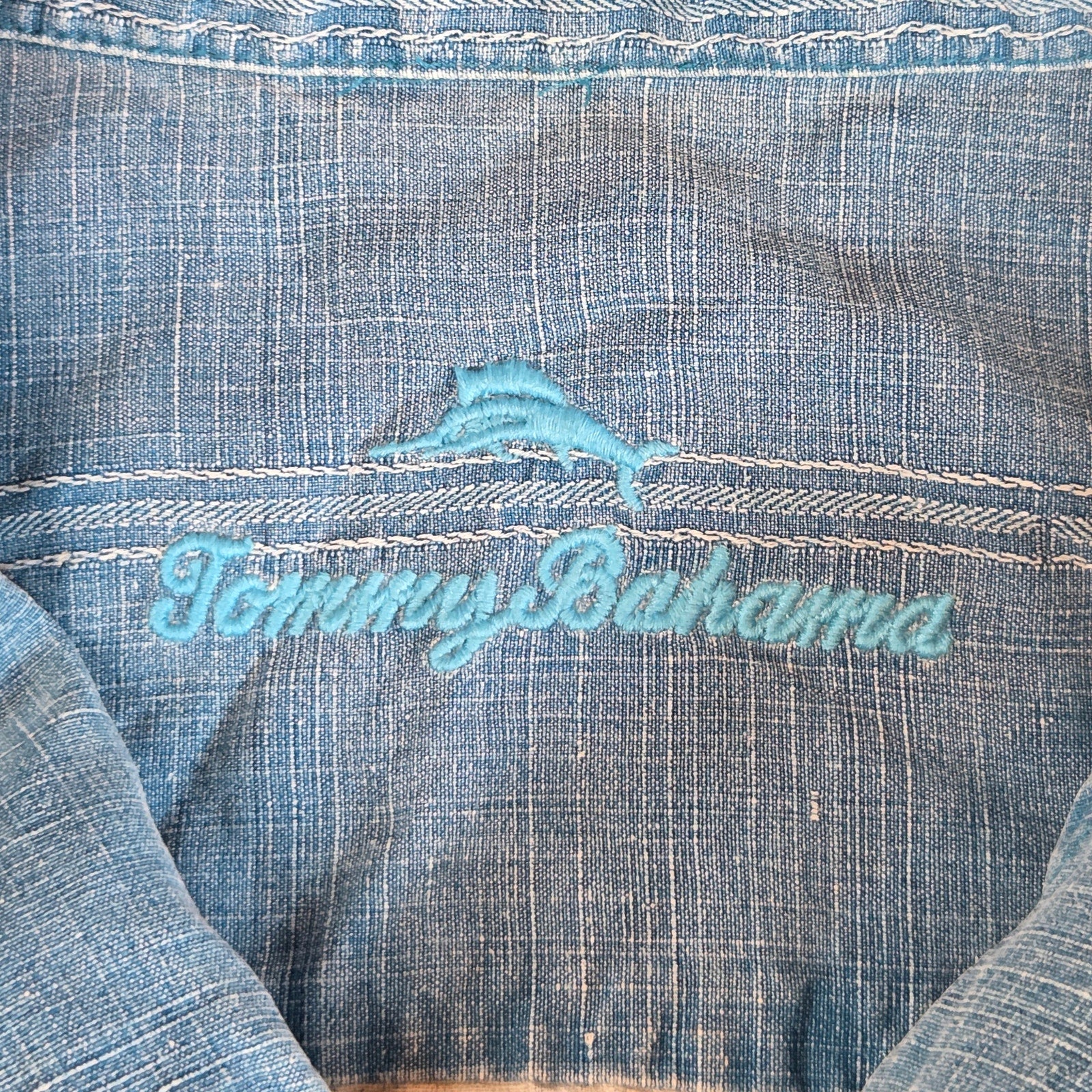 Tommy Bahama TB93 Blue Silk Button Down Shirt Men’s XXL Short Sleeve