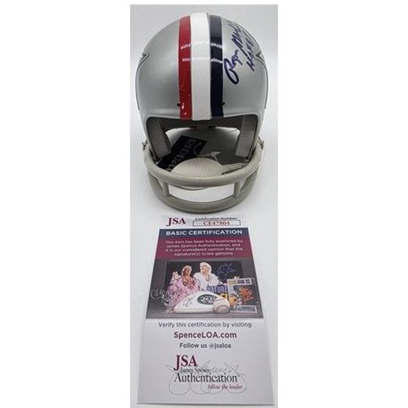 Dallas Cowboys Mini Helmet Roger Staubach Autographed w/ HOF 85 JSA COA