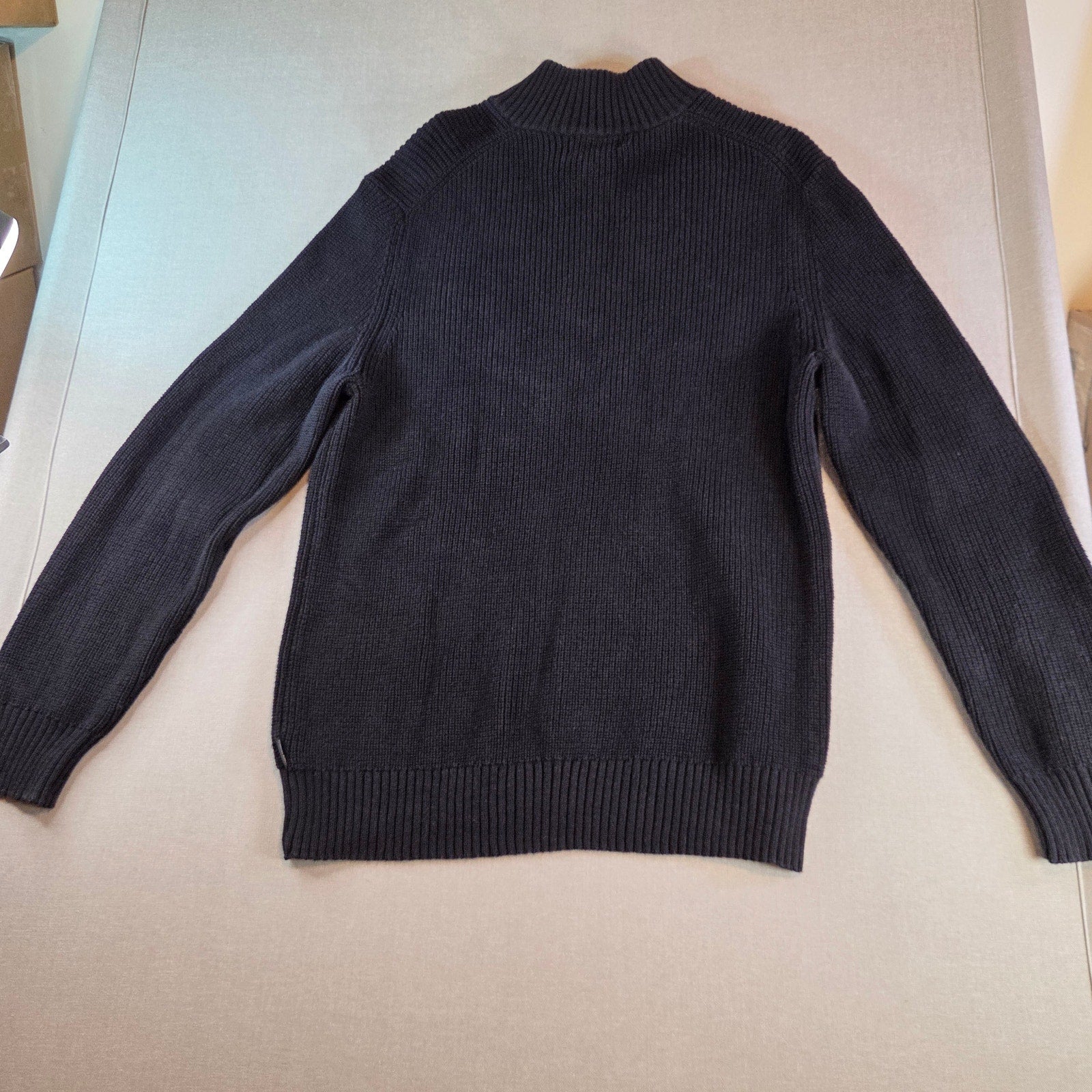 Calvin Klein Navy 1/4 Zip Cotton Sweater Men’s XL (Fits Like Large)