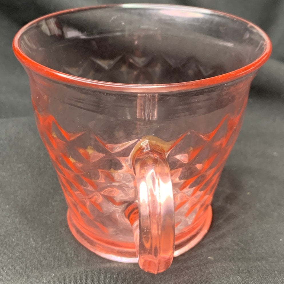 Jeannette Holiday Buttons Bows Pink Depression Glass Cup 1947-1949 READ