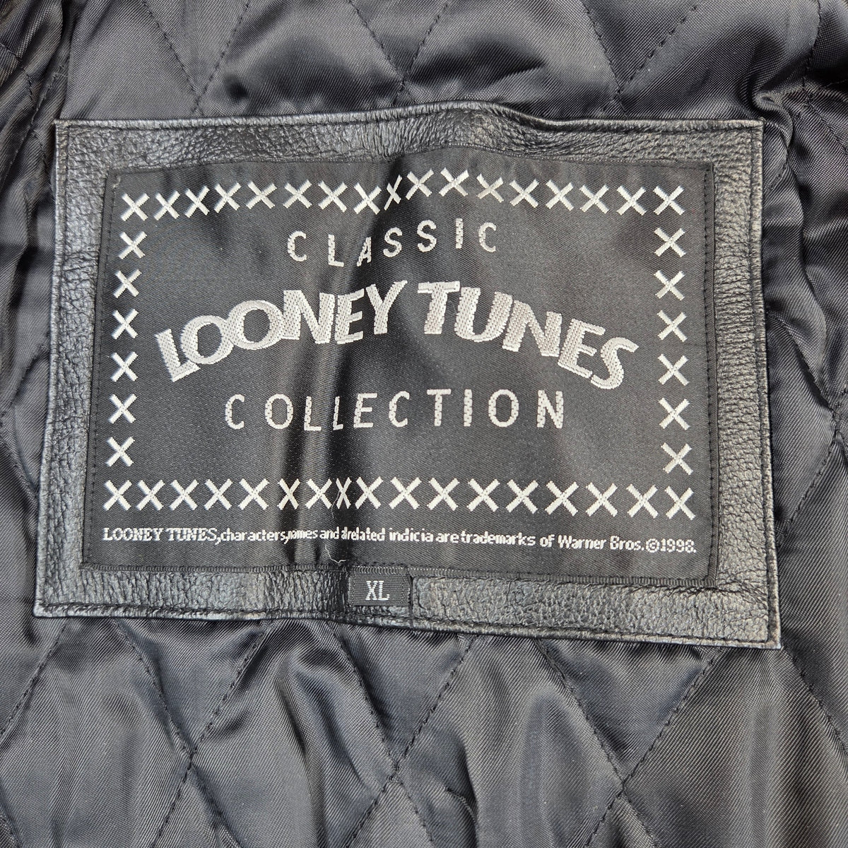 Vintage 1998 Looney Tunes Collection Leather Jacket Urban Gear XL Warner Bros