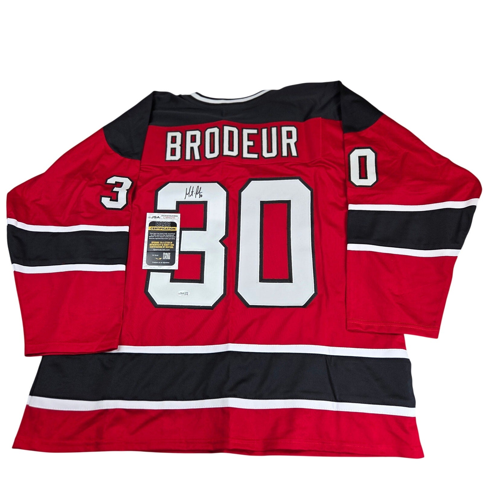 Martin Brodeur Signed Custom NJ Devils Jersey #30 XL JSA Certified Autograph