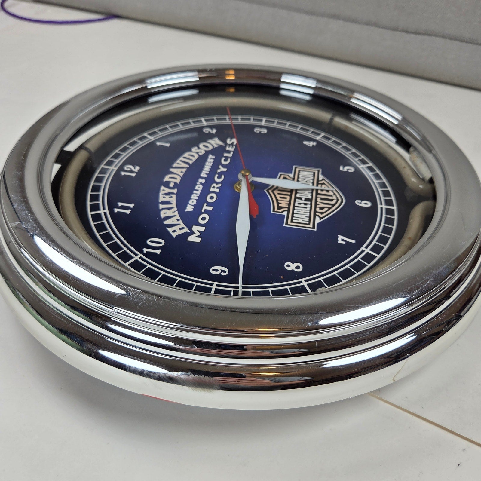 Harley-Davidson Official Licensed Blue Neon Wall Clock Ace Product Working