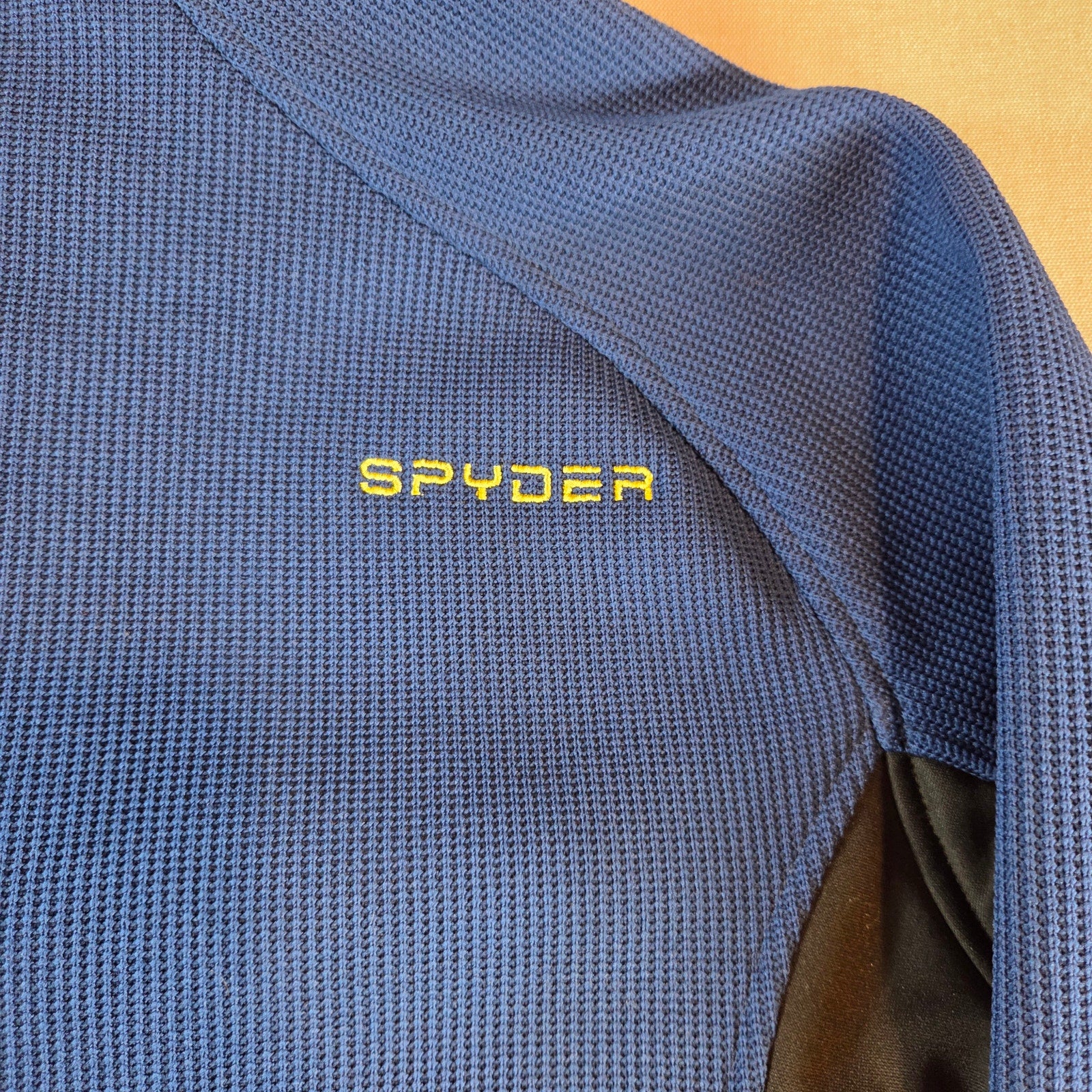 Spyder Men’s XXL 1/4 Zip Pullover Blue Black Yellow Performance Fleece