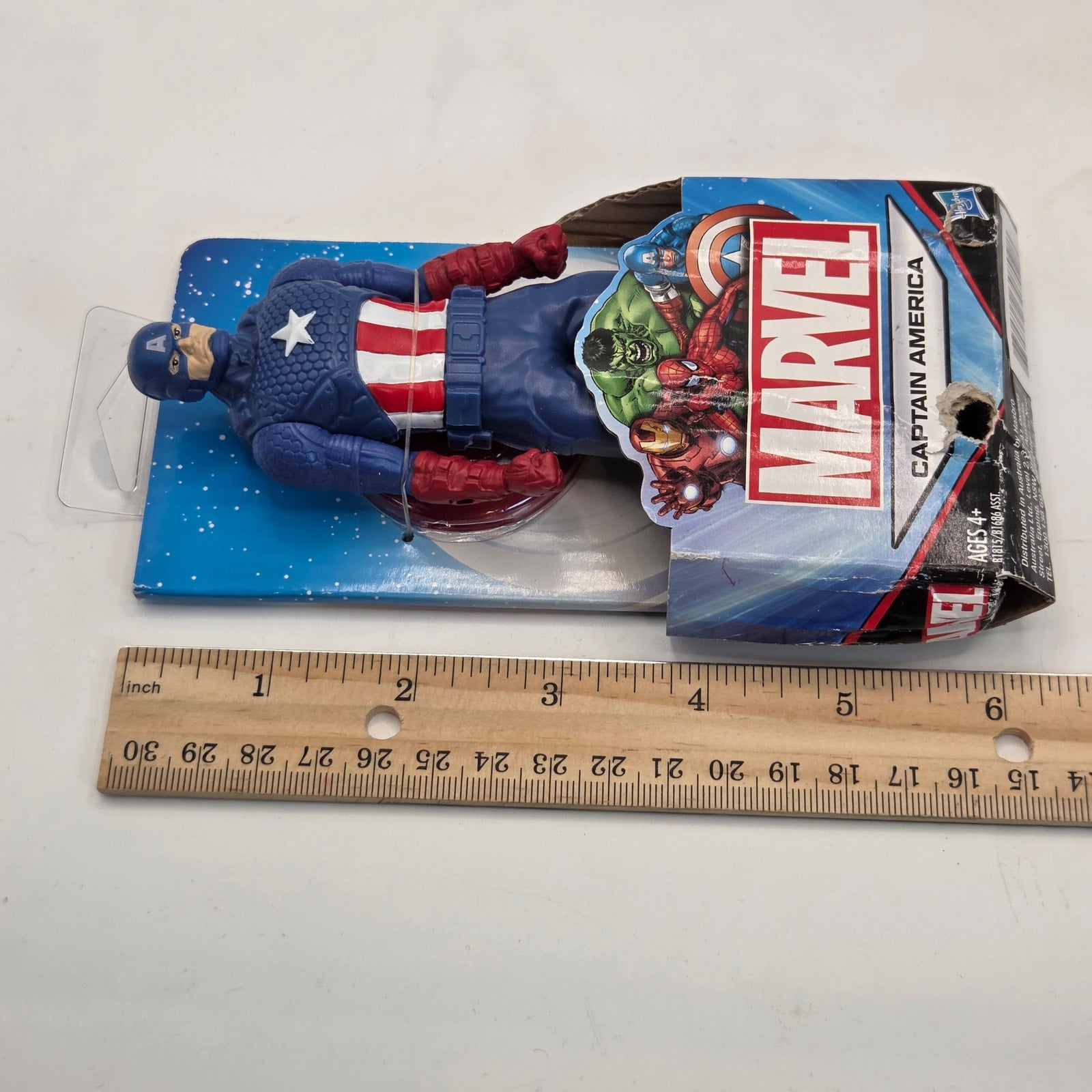 Marvel Kids 2015 Hasbro Captain America 6" Figure New Sealed Card Wear
