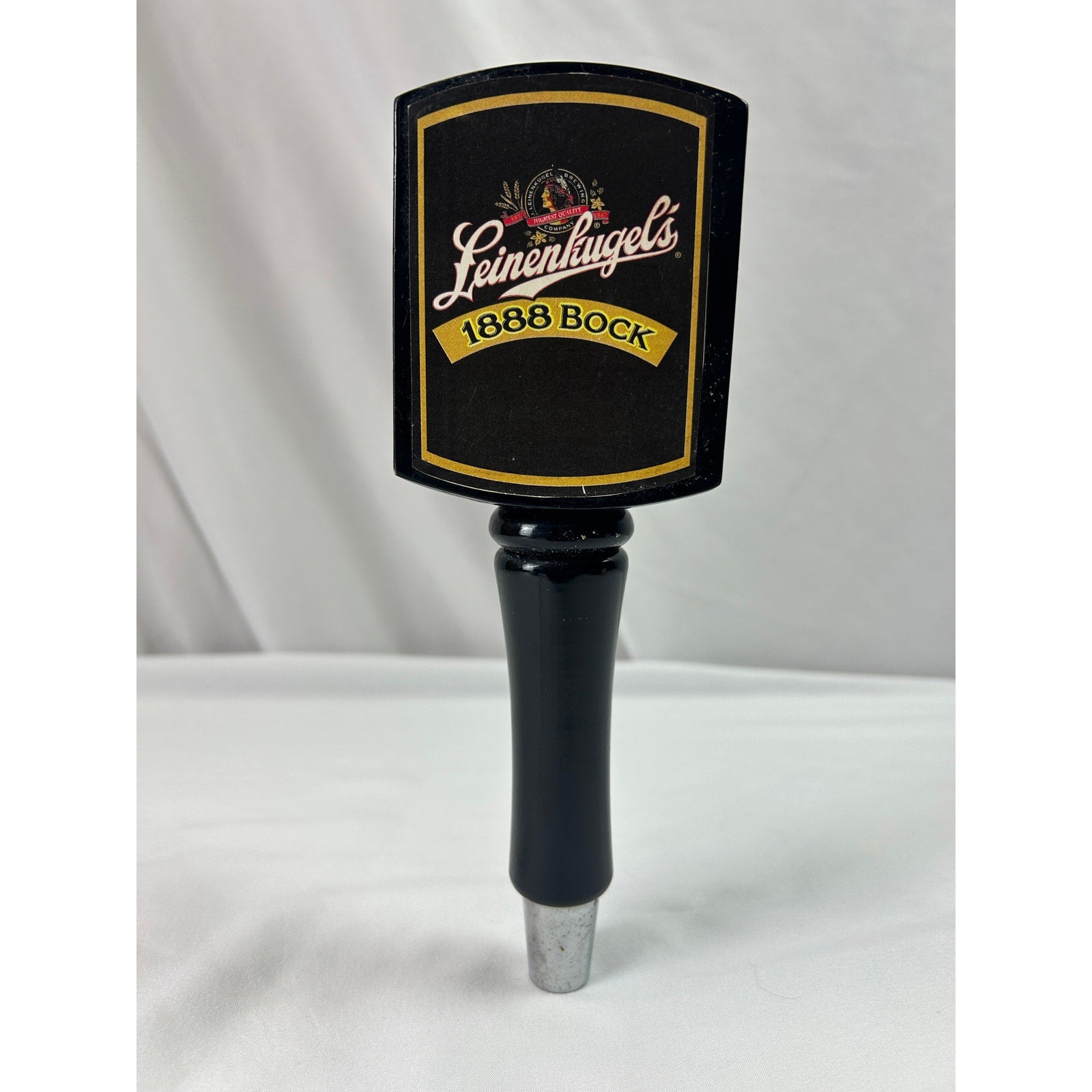 Leinenkugel's 1888 Bock Beer Tap Handle Black Wood Bar Pub Draft Knob