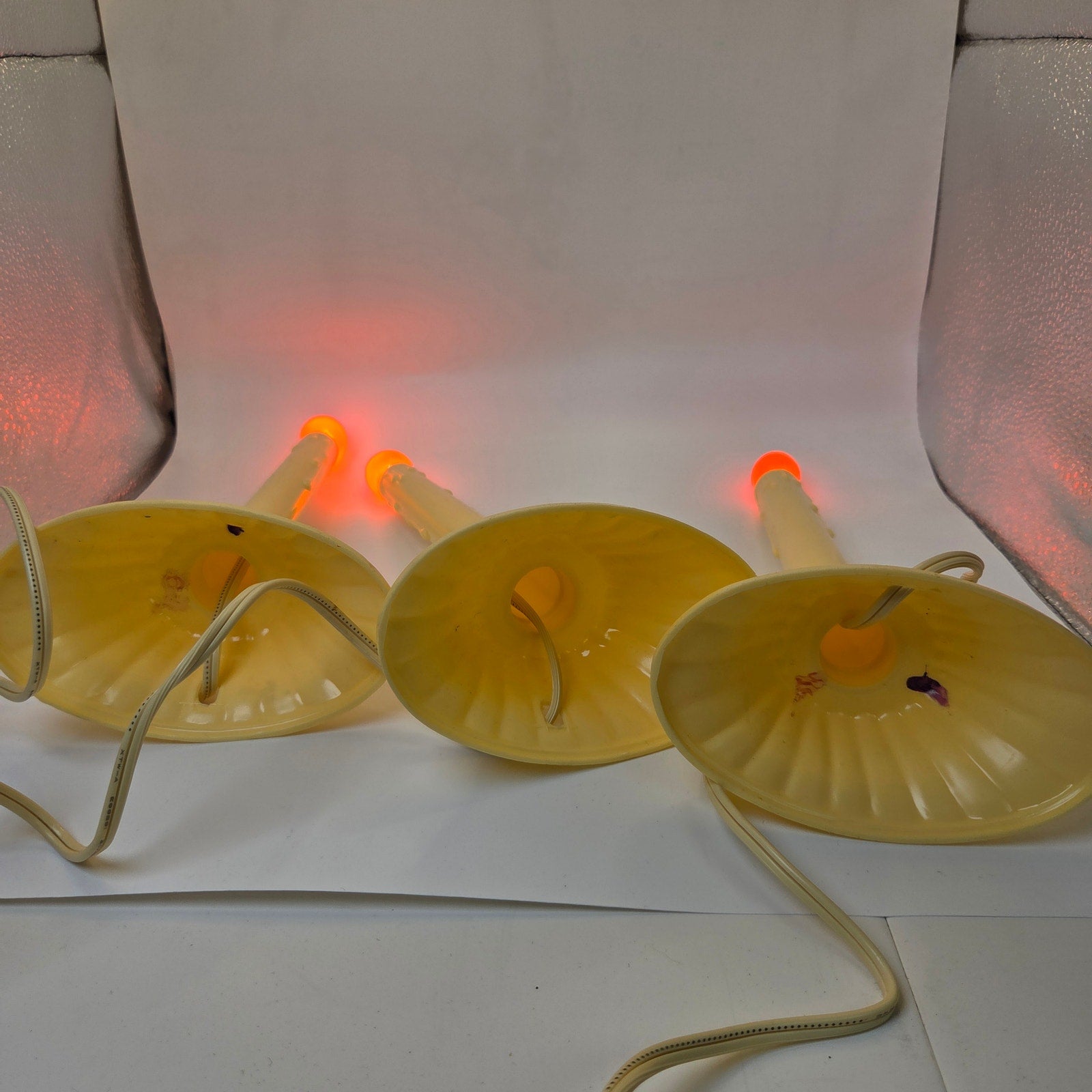 NOMA Vintage Christmas Candles Set of 3 Orange Bulbs 10.5" Electric