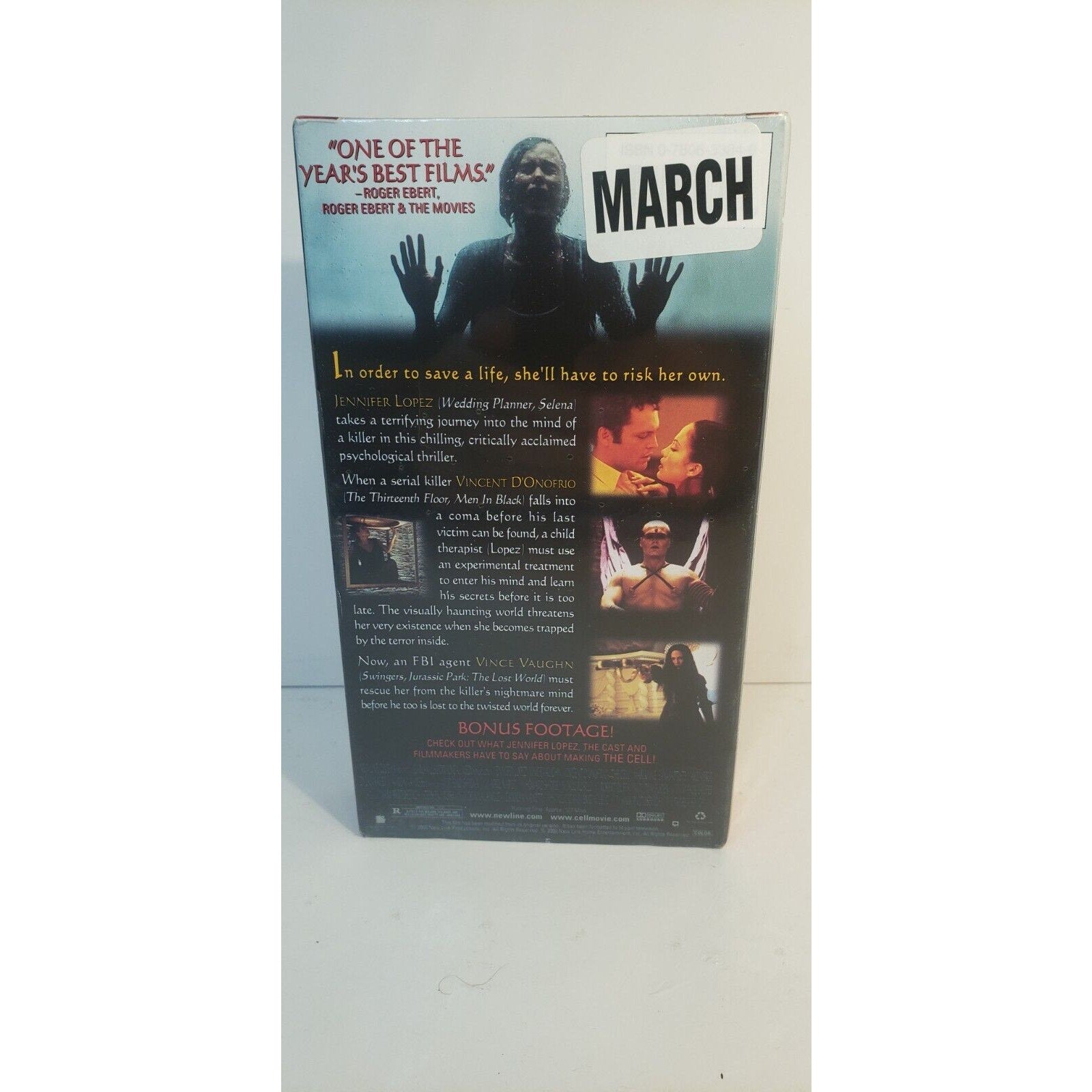 The Cell VHS New Sealed Jennifer Lopez Vince Vaughn Vincent D'Onofrio