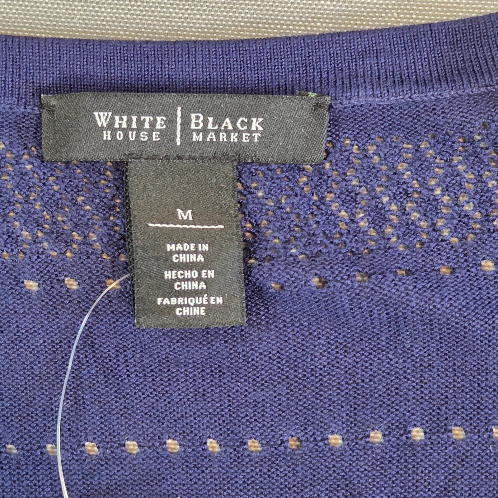White House Black Market Purple Knit Viscose Top Blouse Size M Women’s