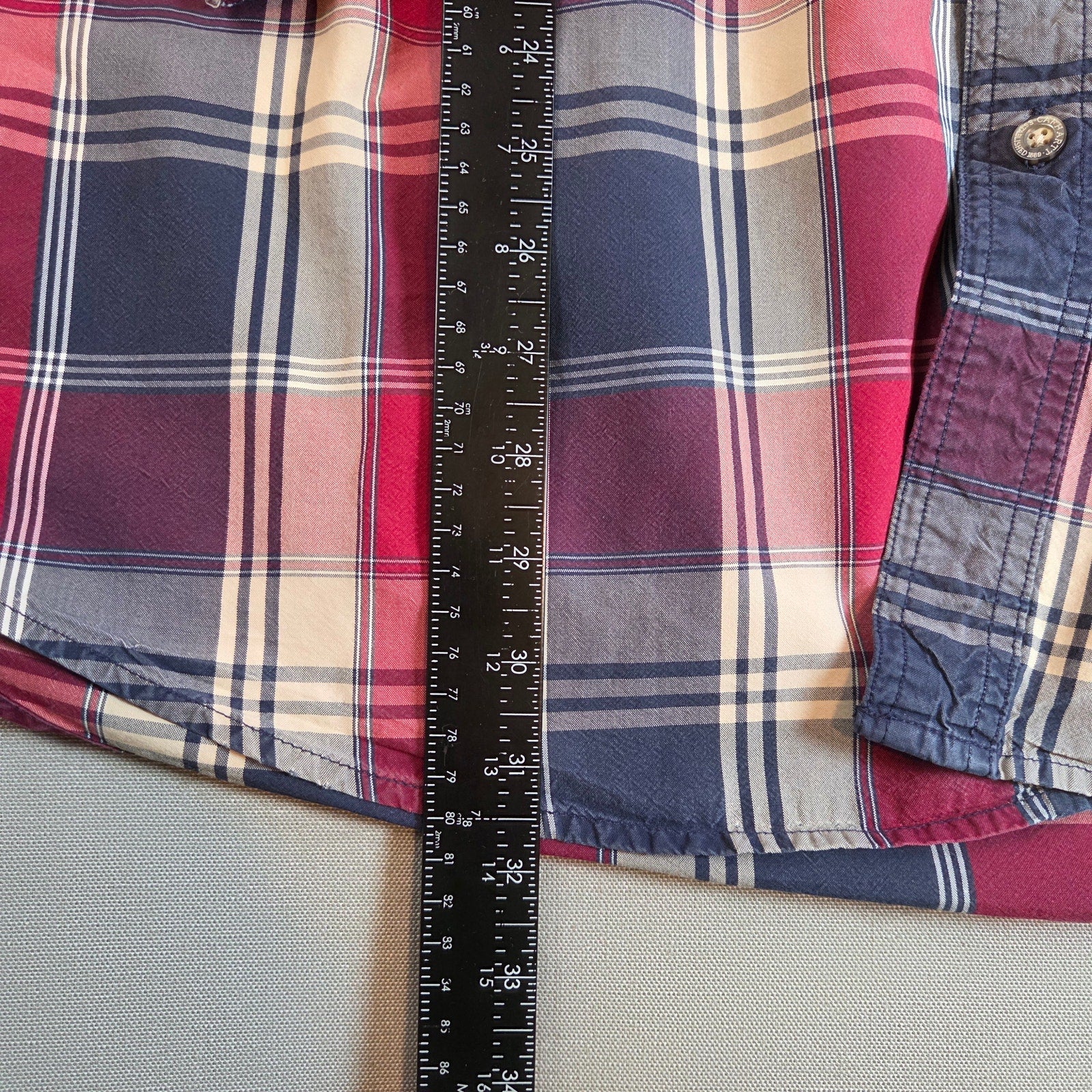 Carhartt Plaid Button Shirt 3XL Cotton Long Sleeve Workwear Tear Flaw