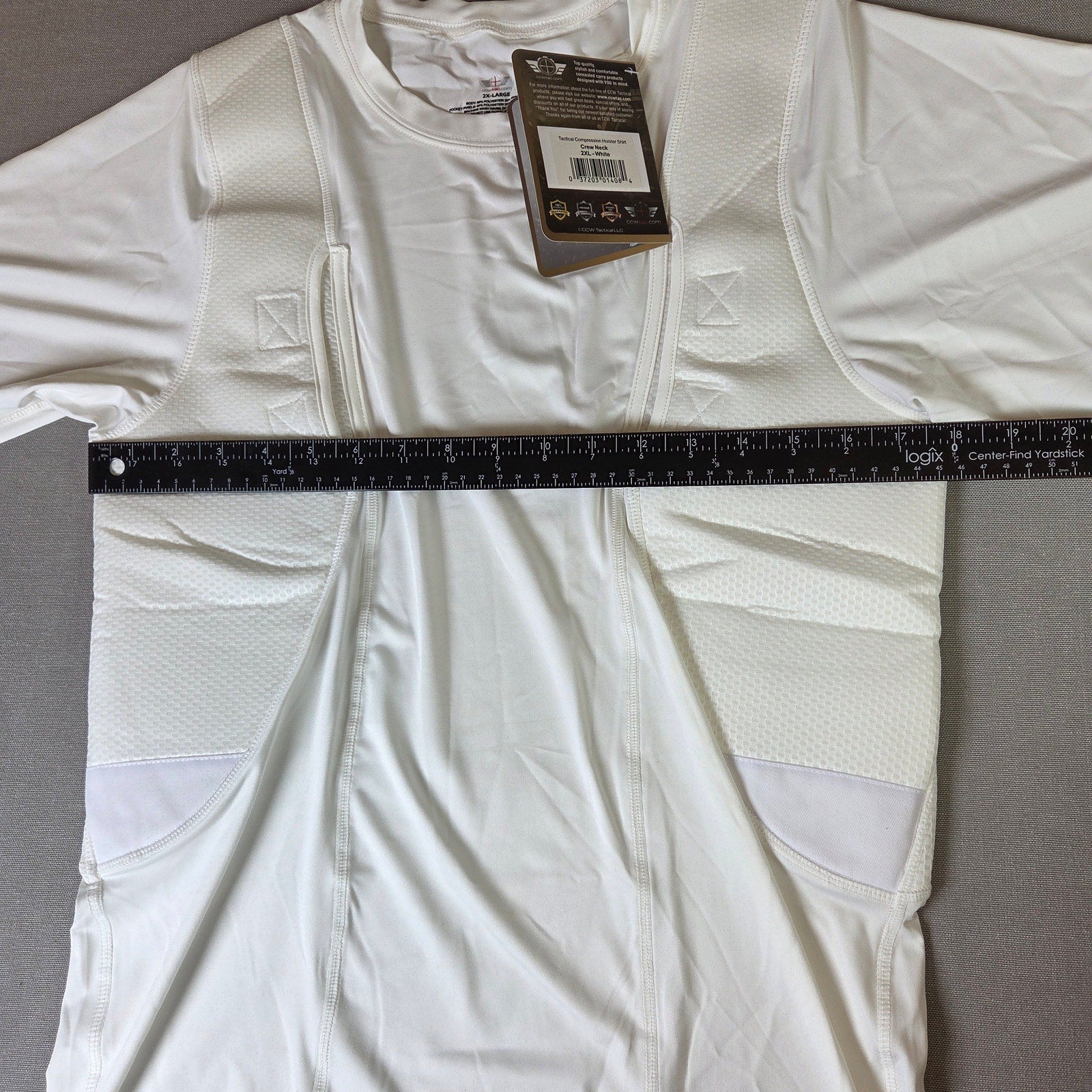 CCW Tactical Compression Holster Shirt Concealed Carry Crew Neck 2XL White