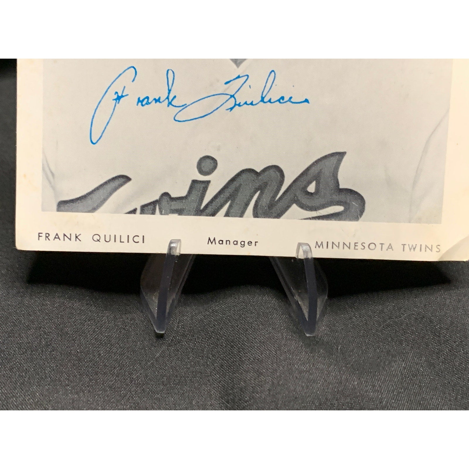 Vintage 1970s Frank Quilici Signed Minnesota Twins Manager Photo Autograph