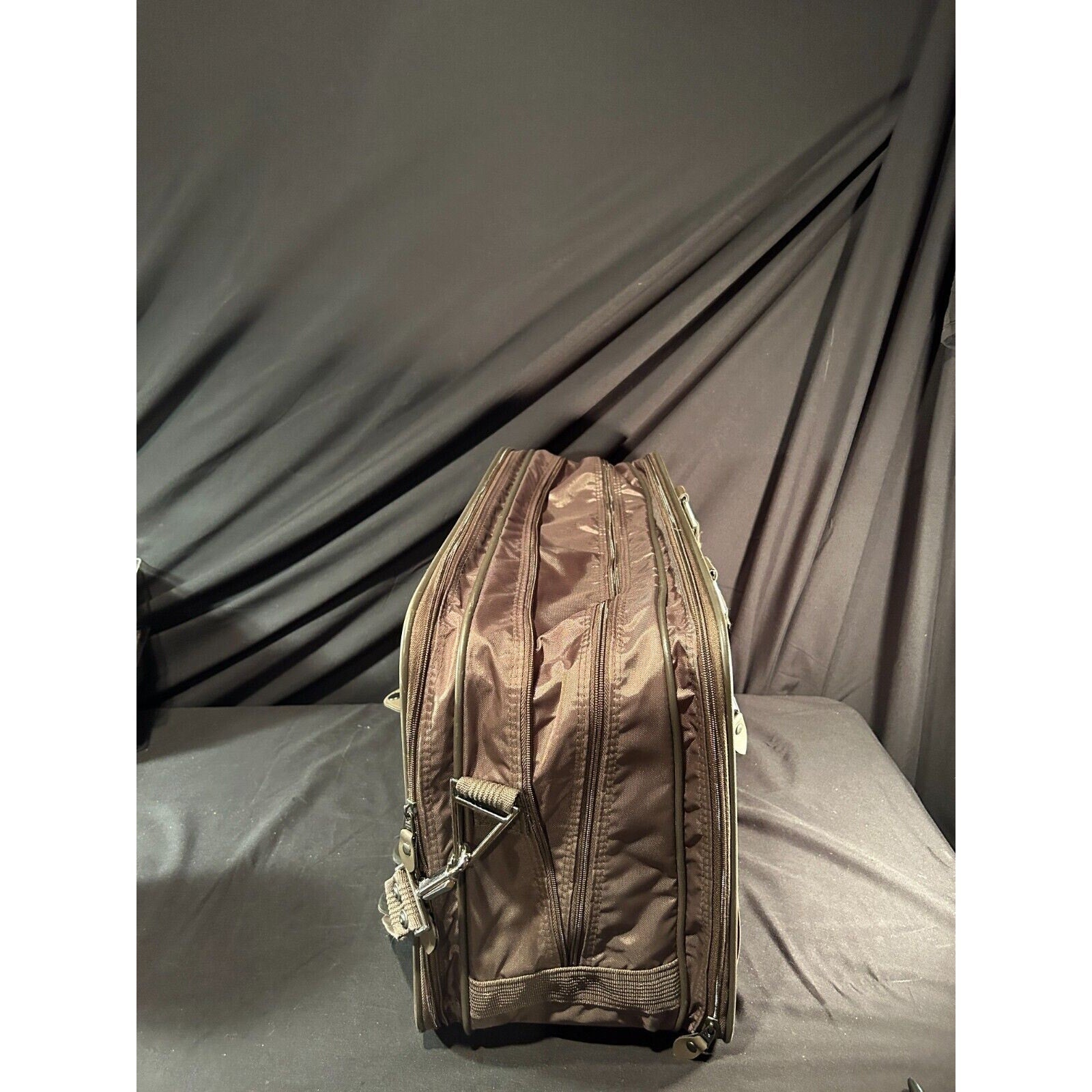 American Tourister Carry-On Bag Brown Nylon 20"x14" Two-Compartment Travel Case