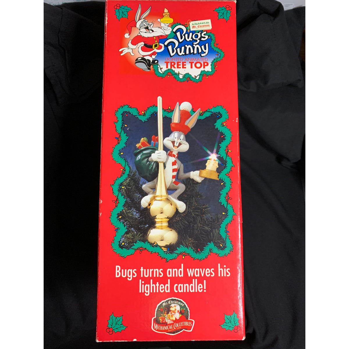 1995 Mr Christmas Bugs Bunny Lighted Animated Tree Topper Looney Tunes READ